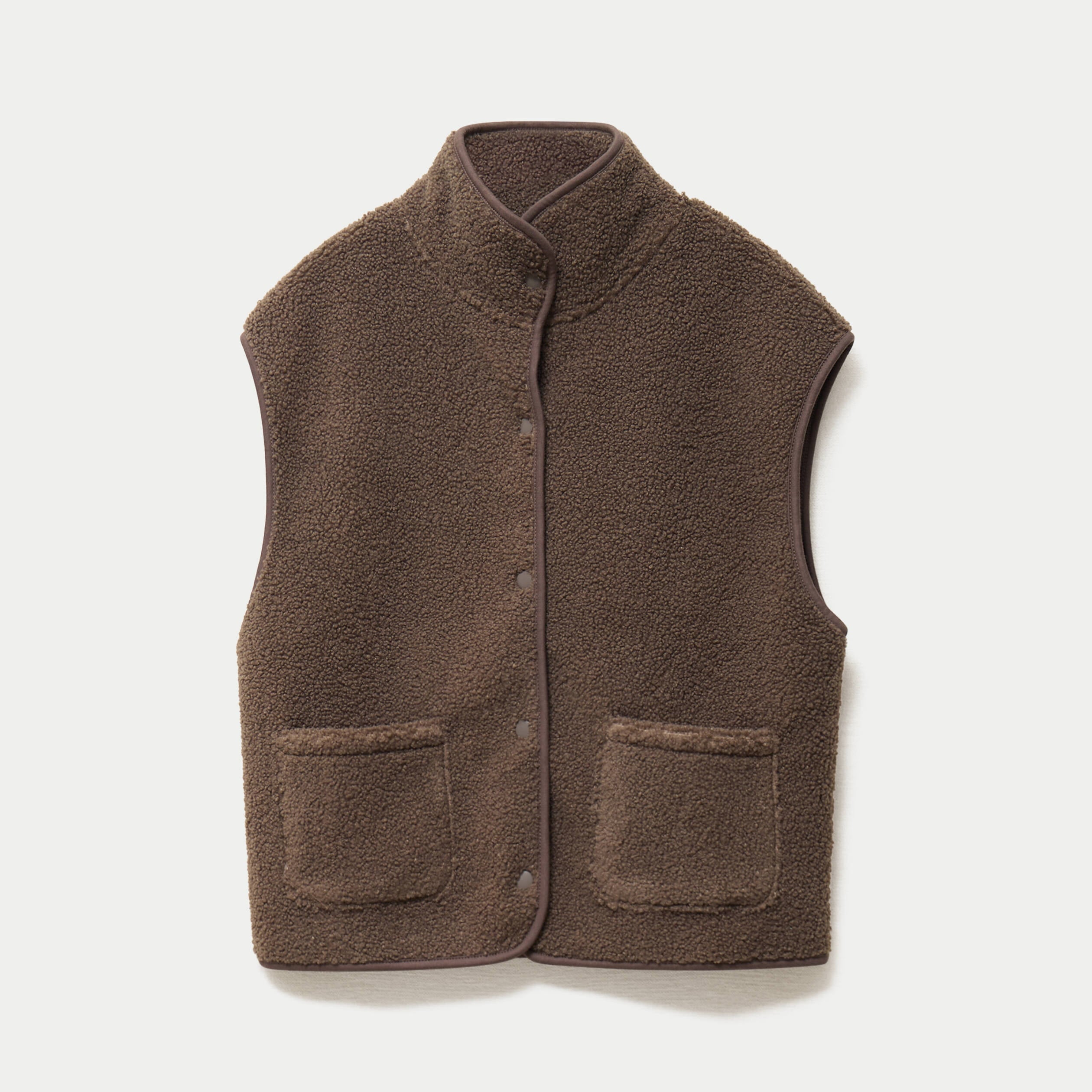 Veste sans manches effet polaire taupe femme