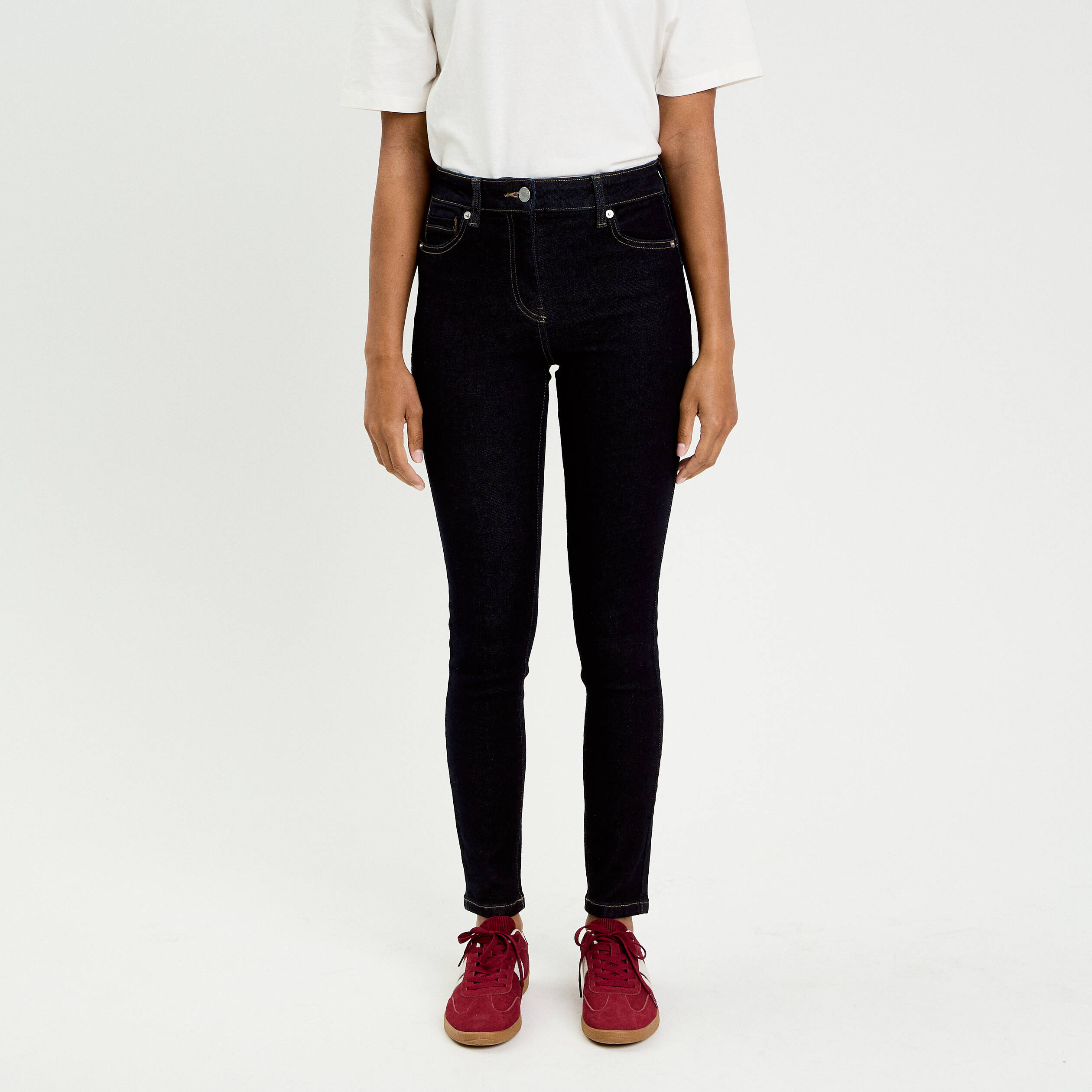 Jean skinny push-up taille standard denim brut femme