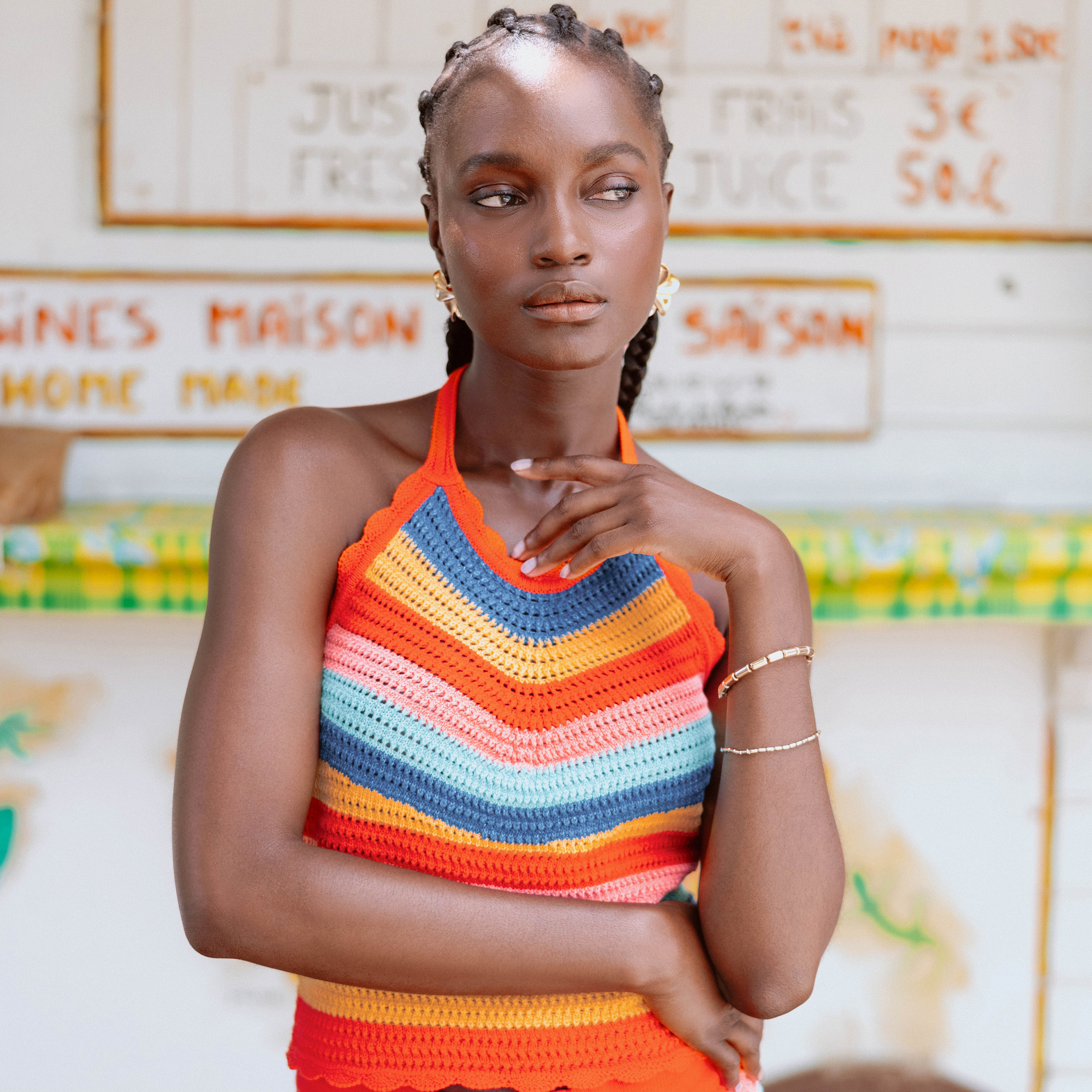 D&eacute;bardeur dos nu en crochet rouge femme