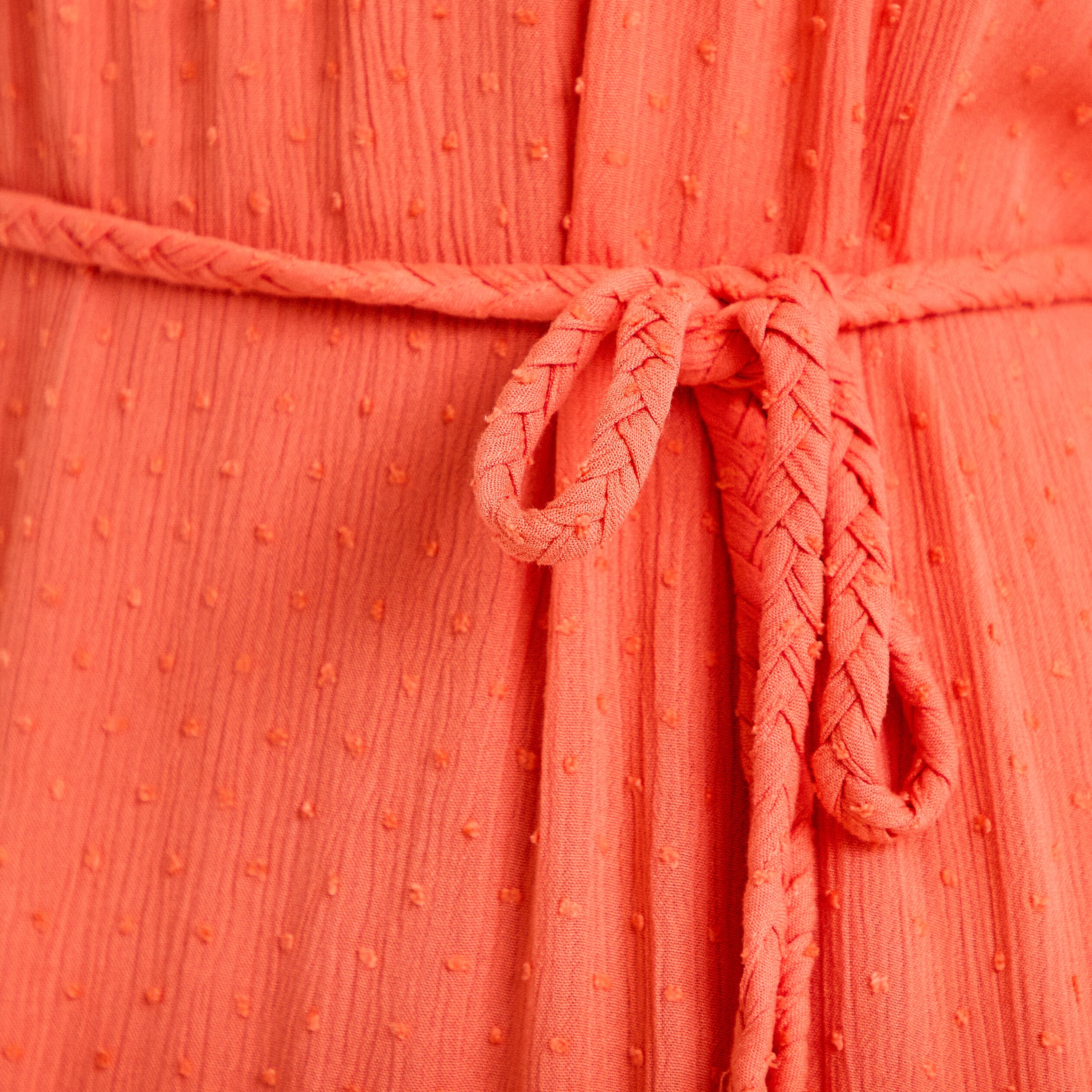 Robe longue &eacute;vas&eacute;e sans manches rouge corail femme