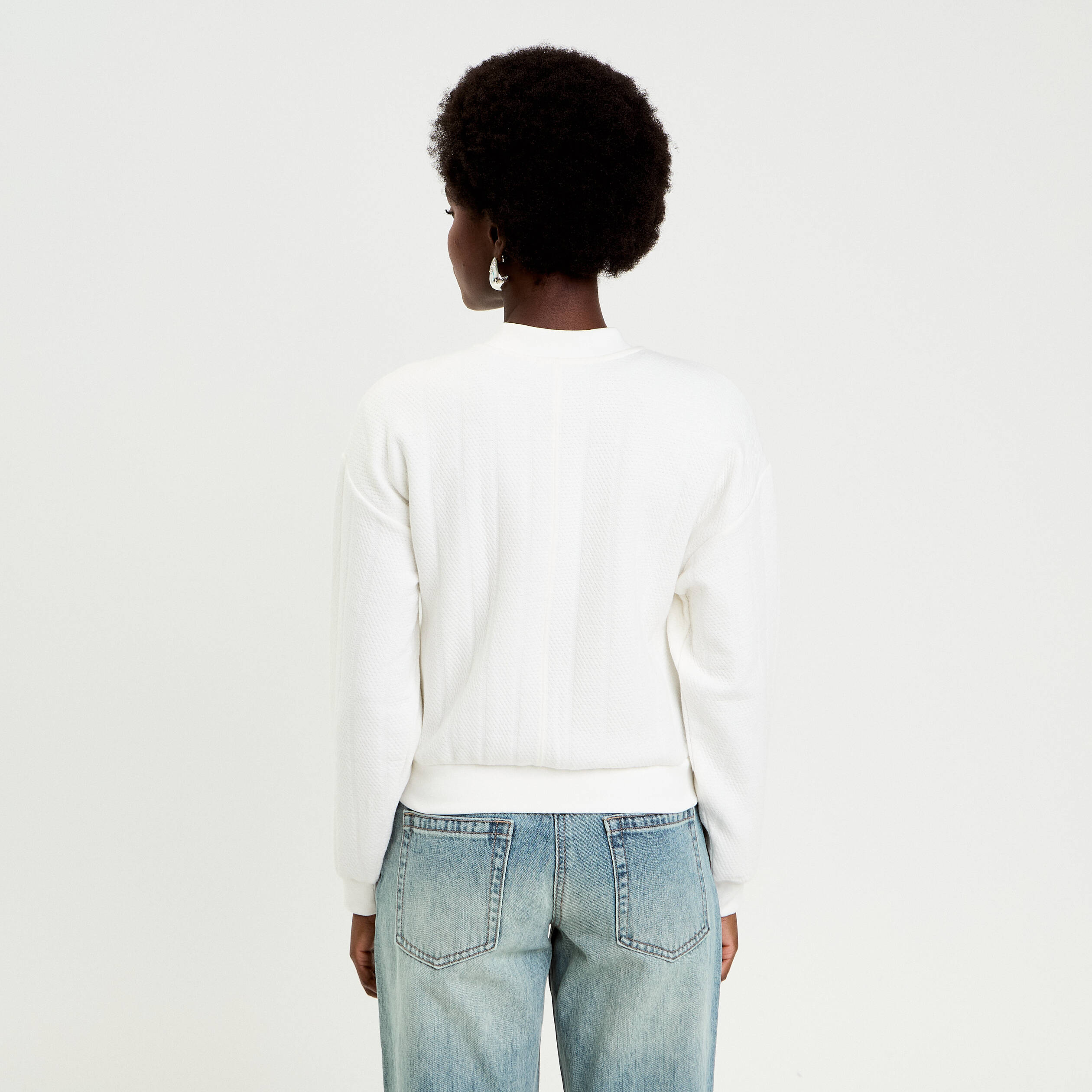 Veste manches longues ecru femme