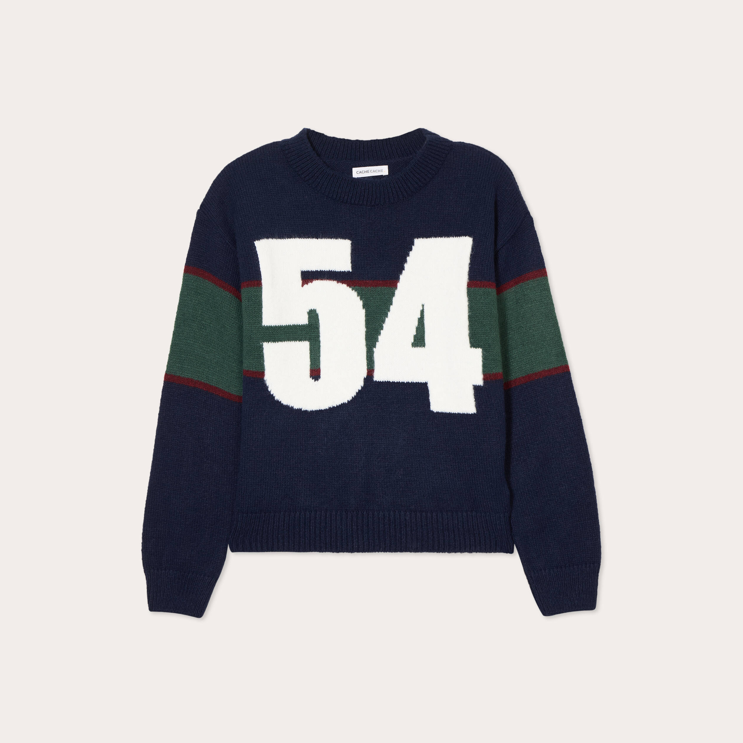 Pull col rond bleu marine femme | Cache Cache
