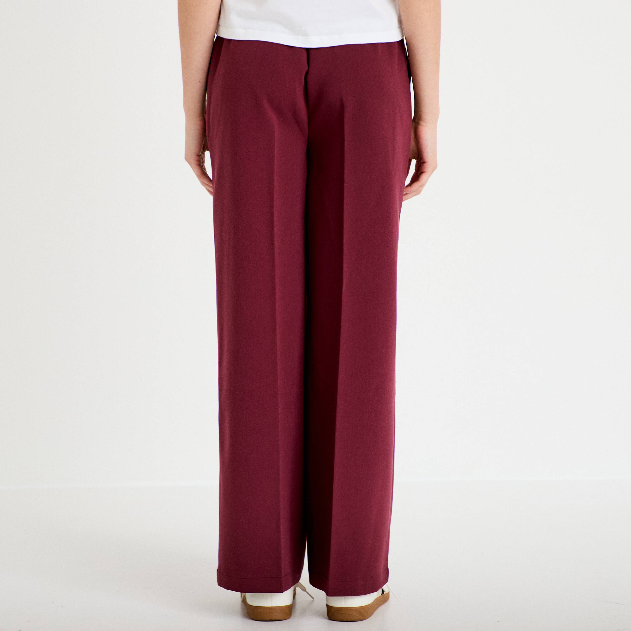 Pantalon city large violet fonc&eacute; femme