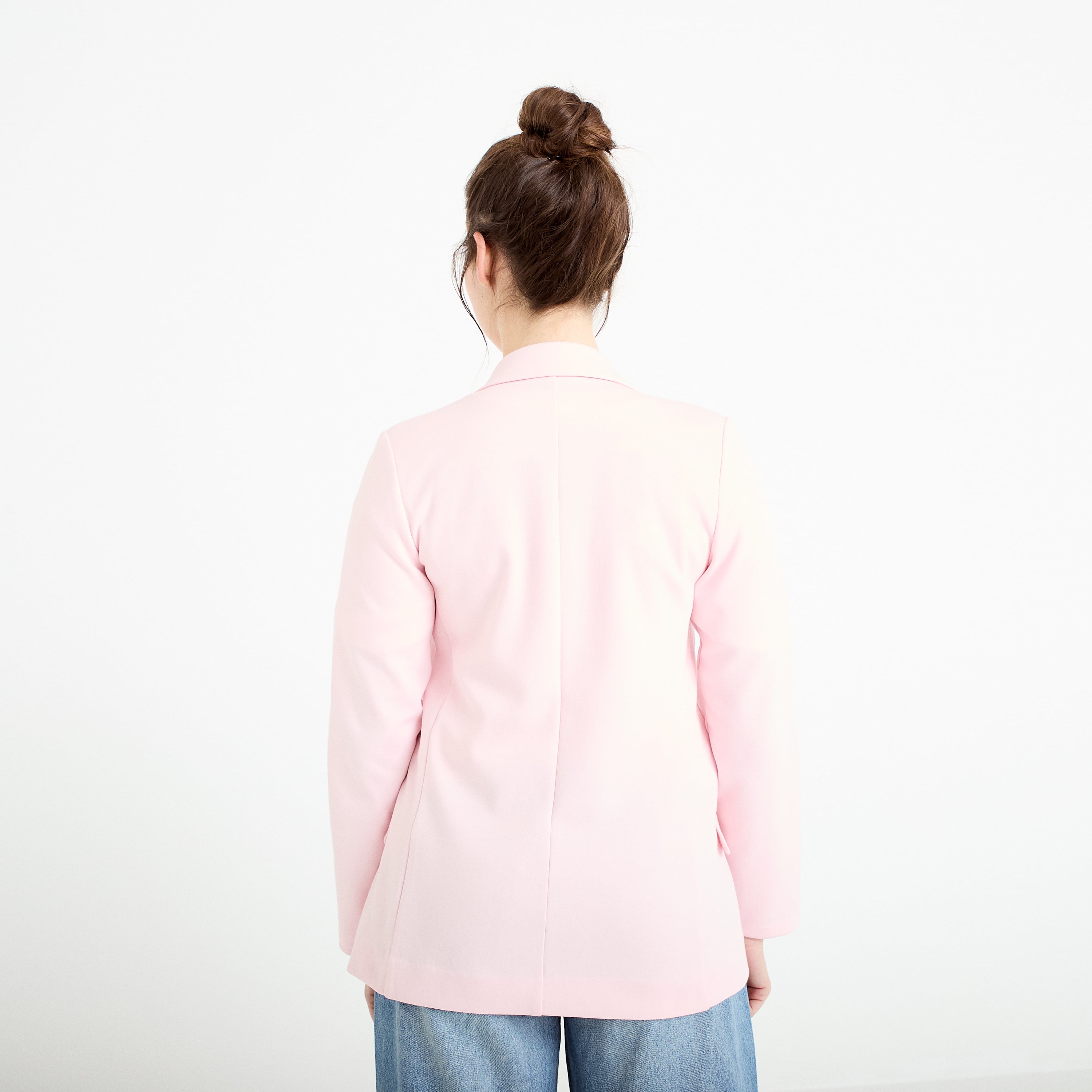 Veste blazer cintr&eacute;e rose clair femme