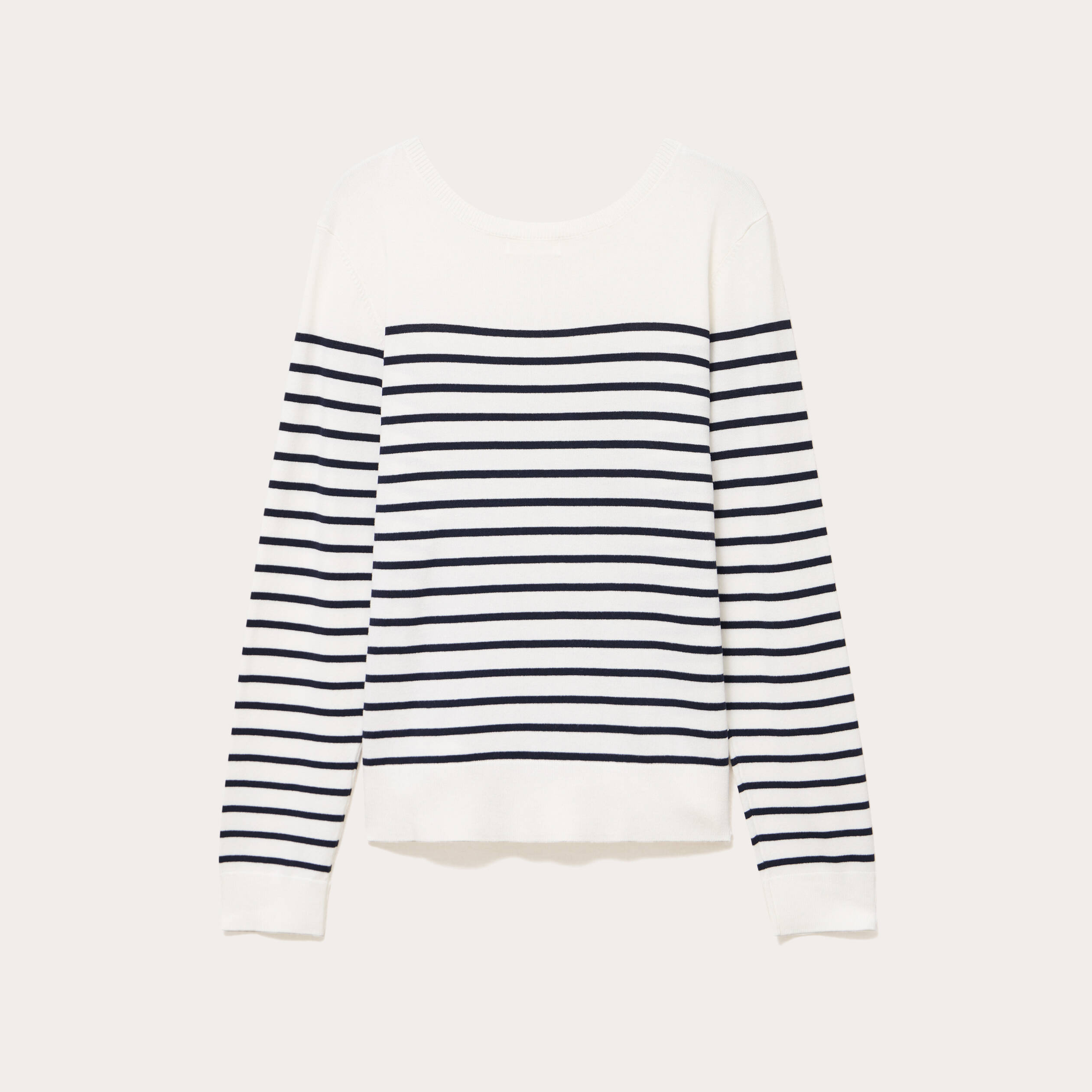 Pull fin manches longues encolure bateau bleu marine femme