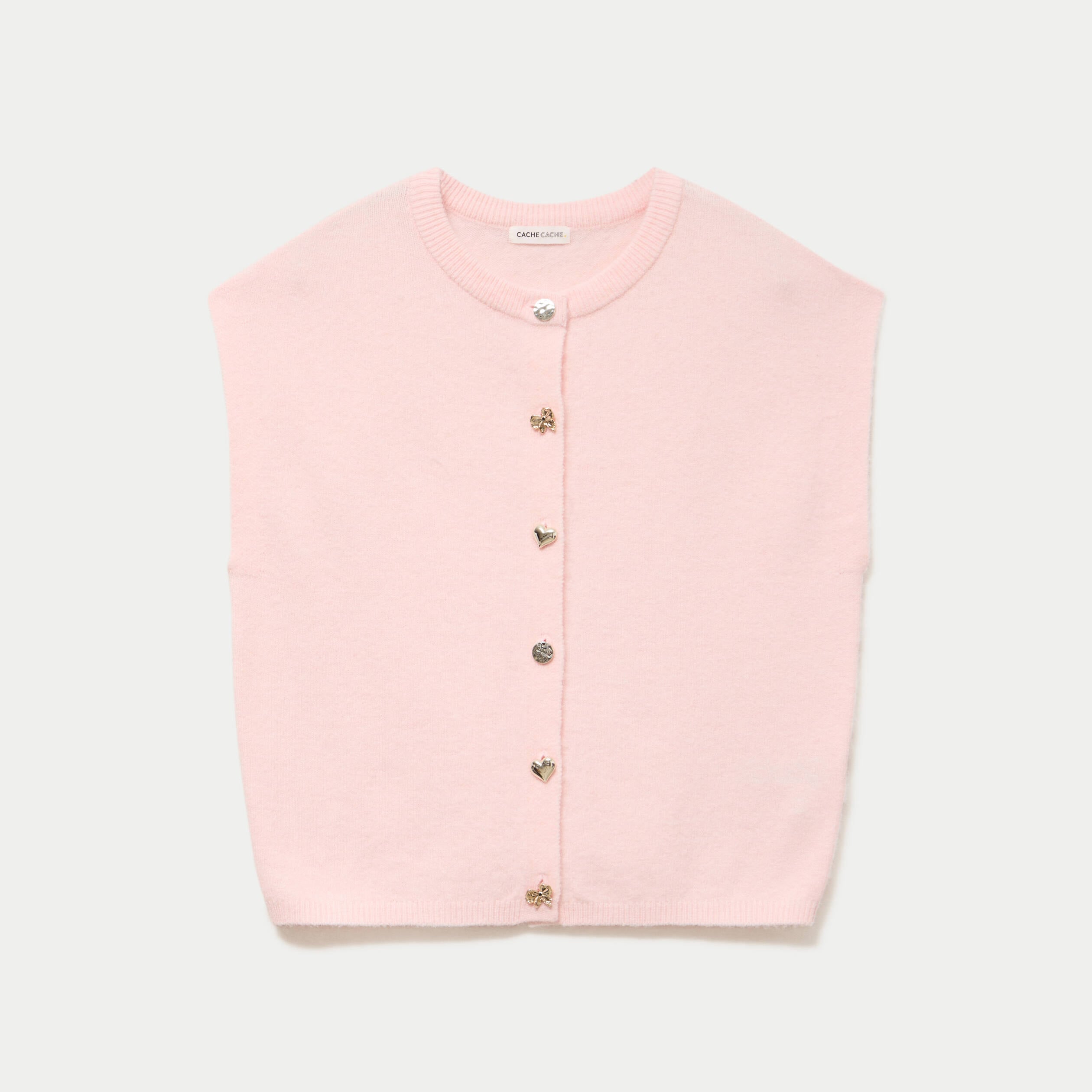 Gilet ample sans manches rose clair femme