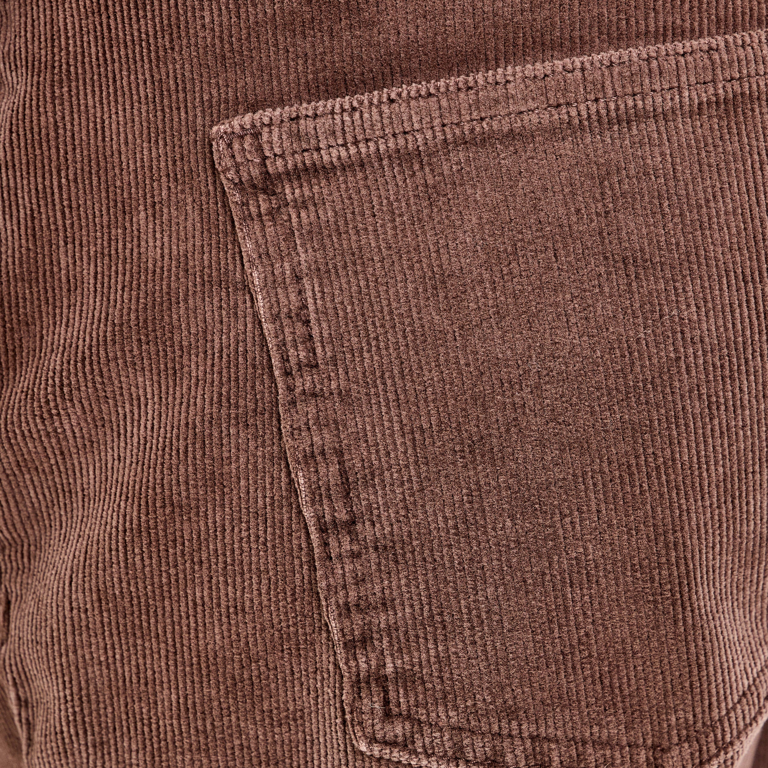 Pantalon droit en velours jaune femme