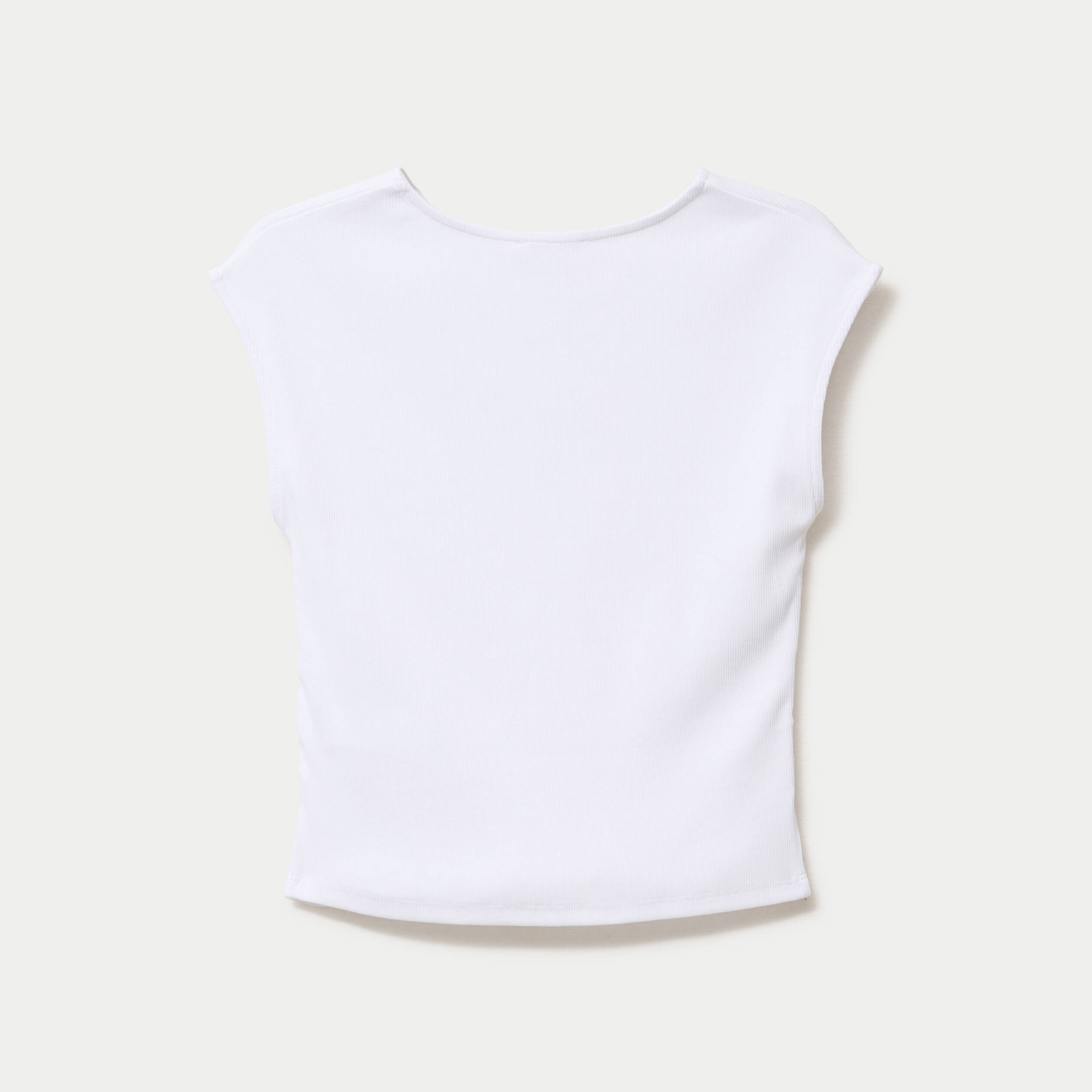 D&eacute;bardeur ajust&eacute; col rond blanc femme