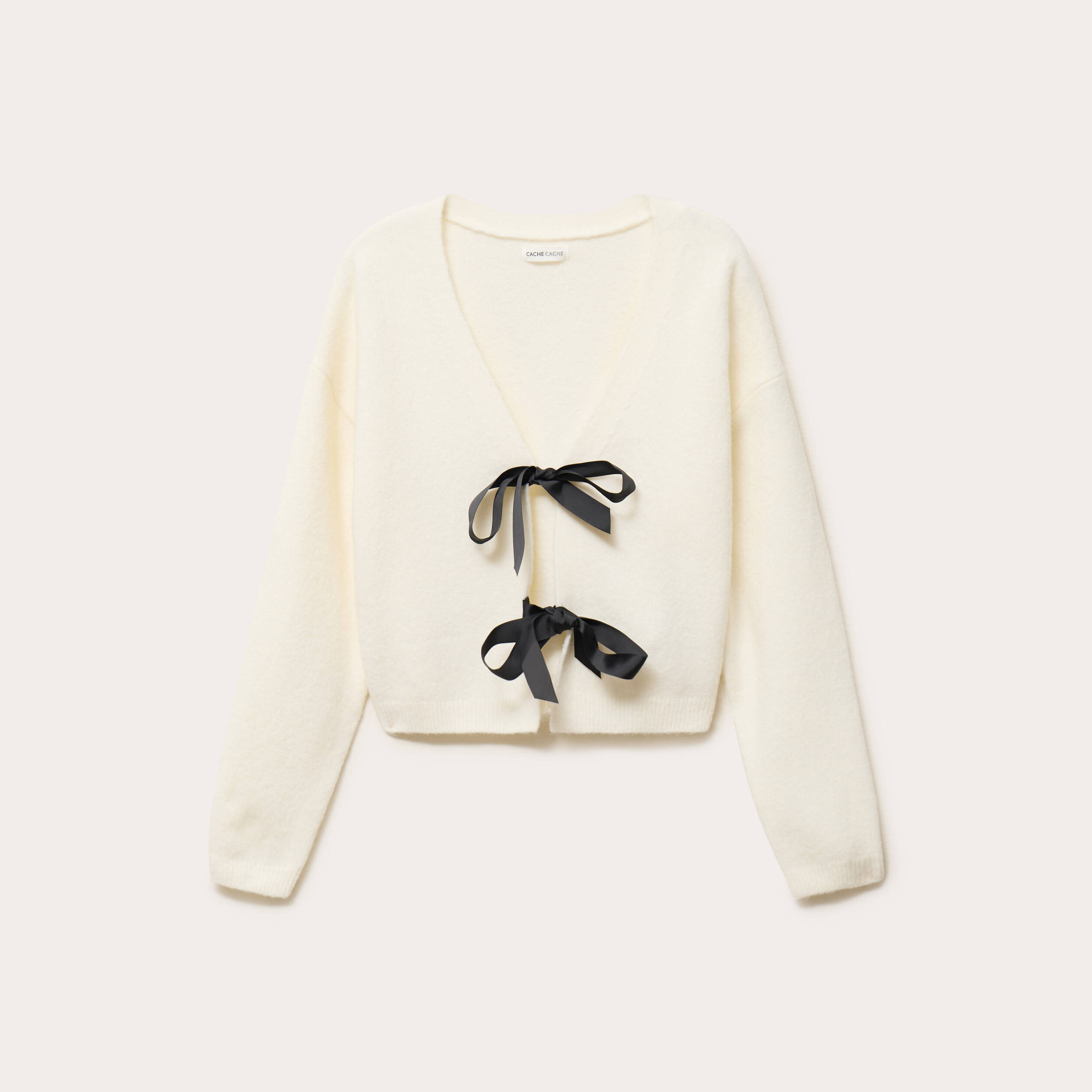 Gilet nou&eacute; ecru femme