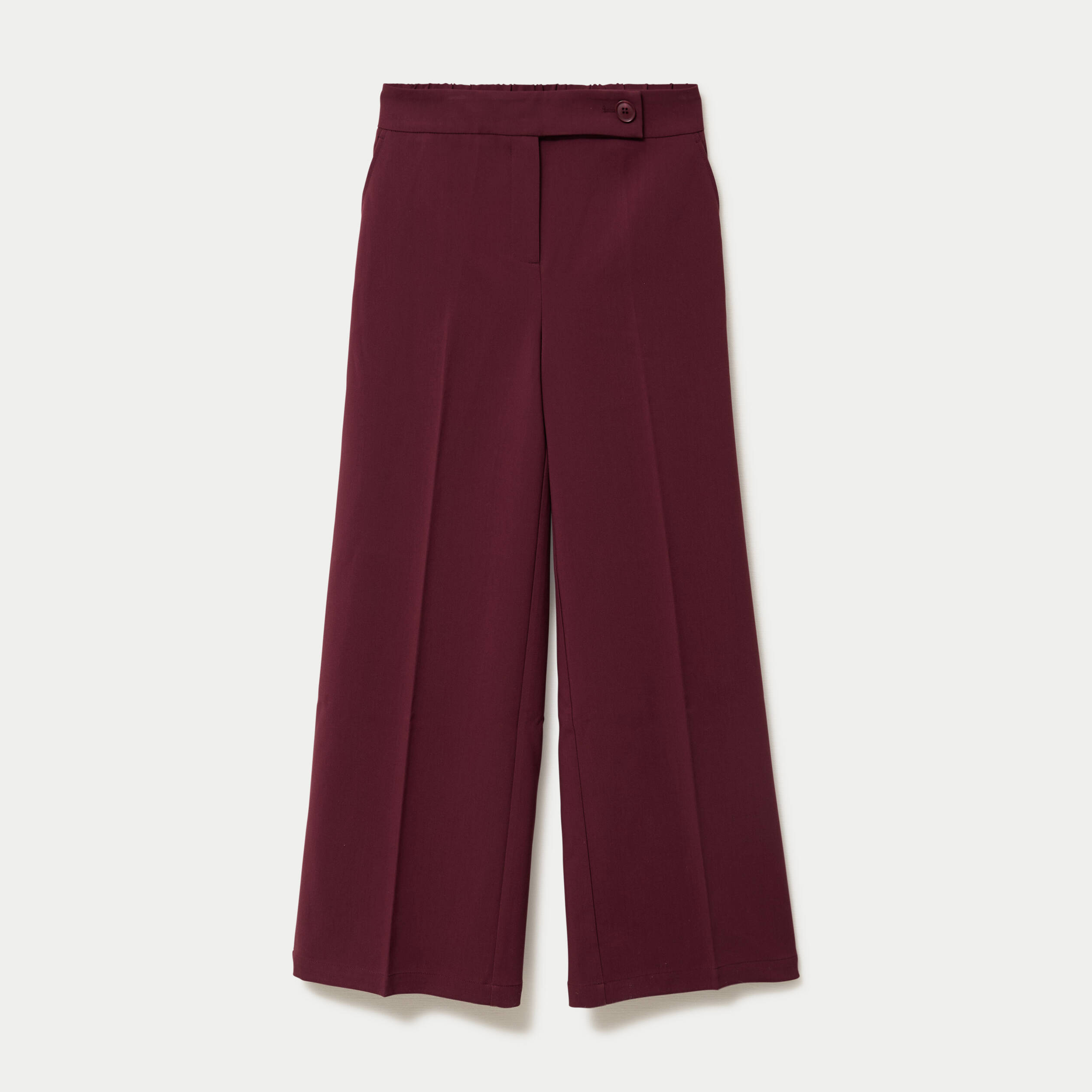 Pantalon city large violet fonc&eacute; femme