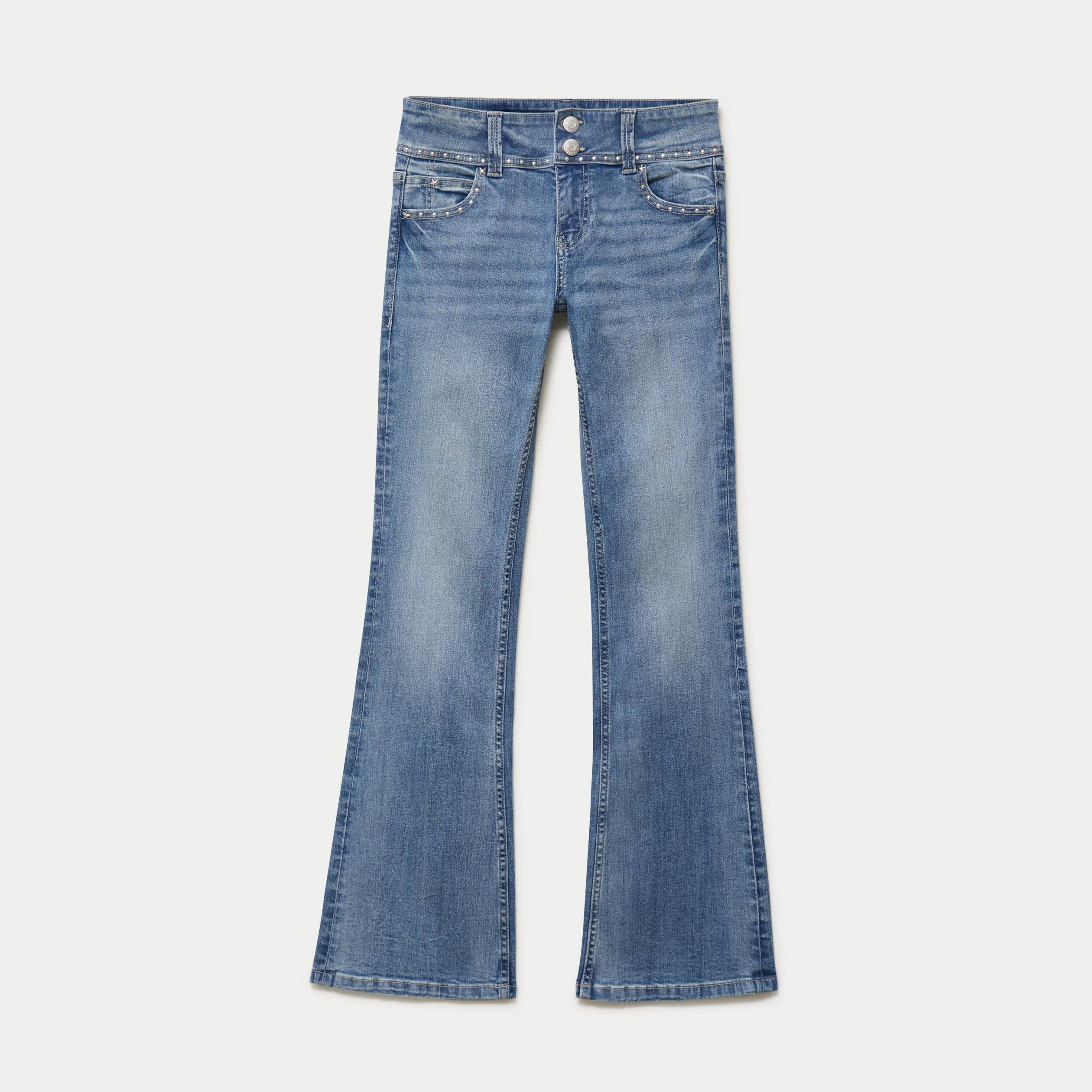 Jean bootcut taille basse denim triple stone femme