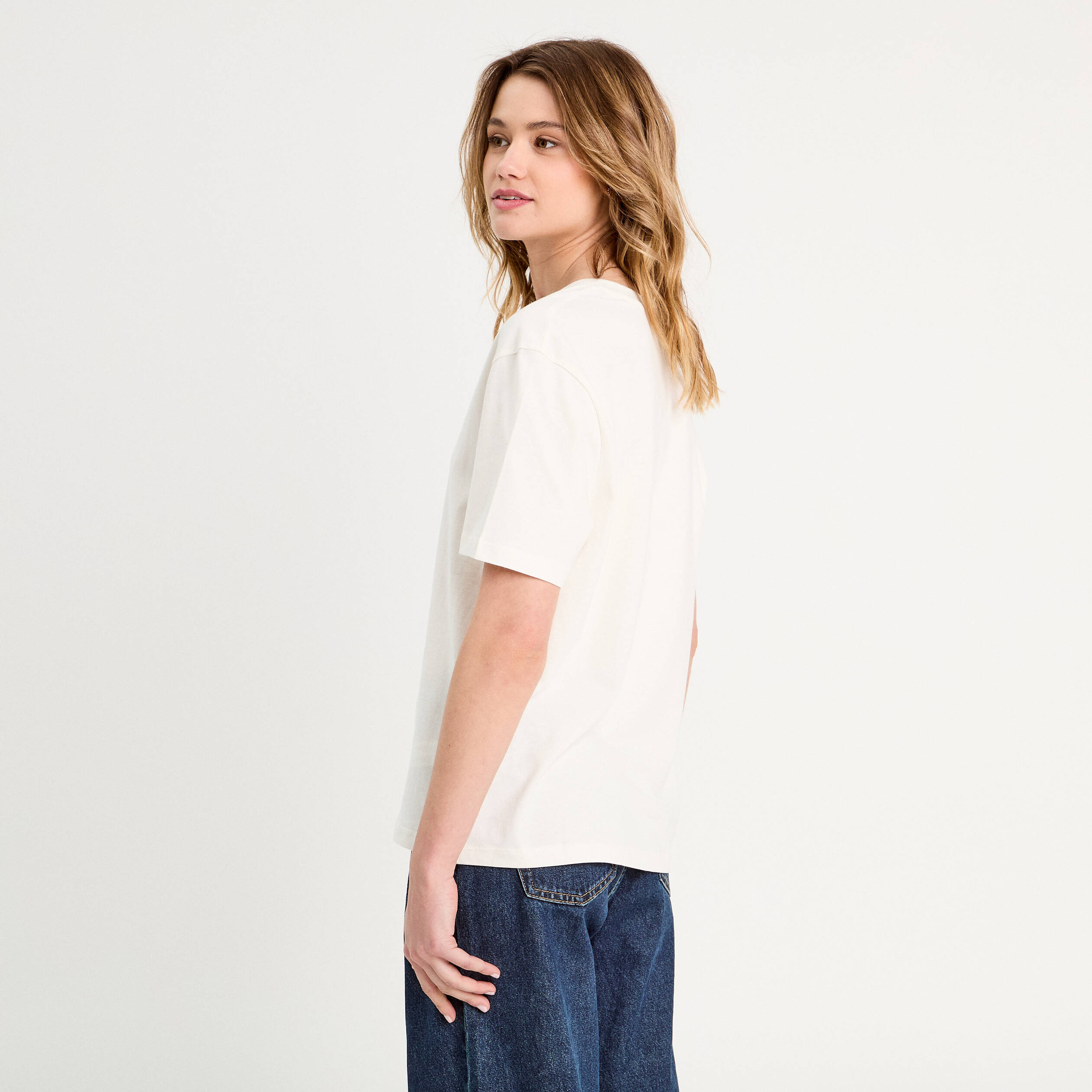 T-shirt manches courtes ecru femme
