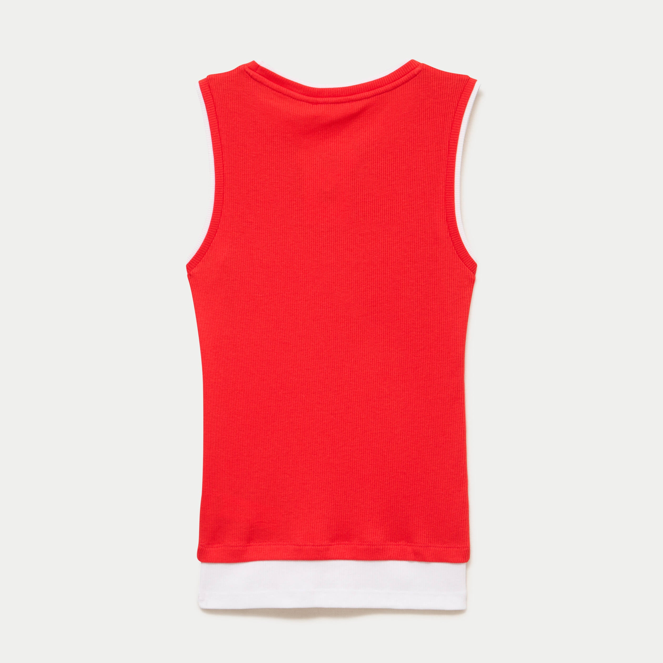 D&eacute;bardeur ajust&eacute; col rond rouge femme