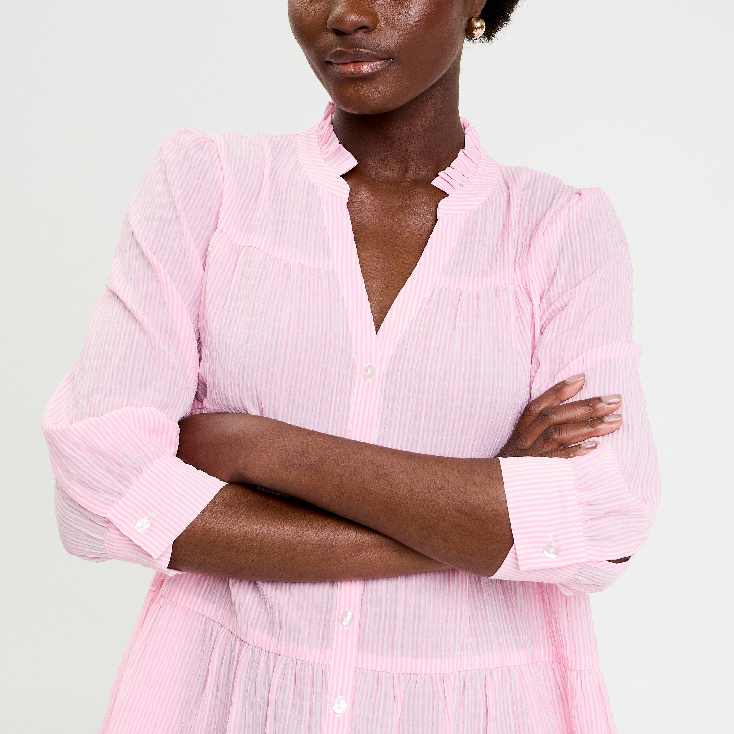 Blouse manches 3/4 rose clair femme