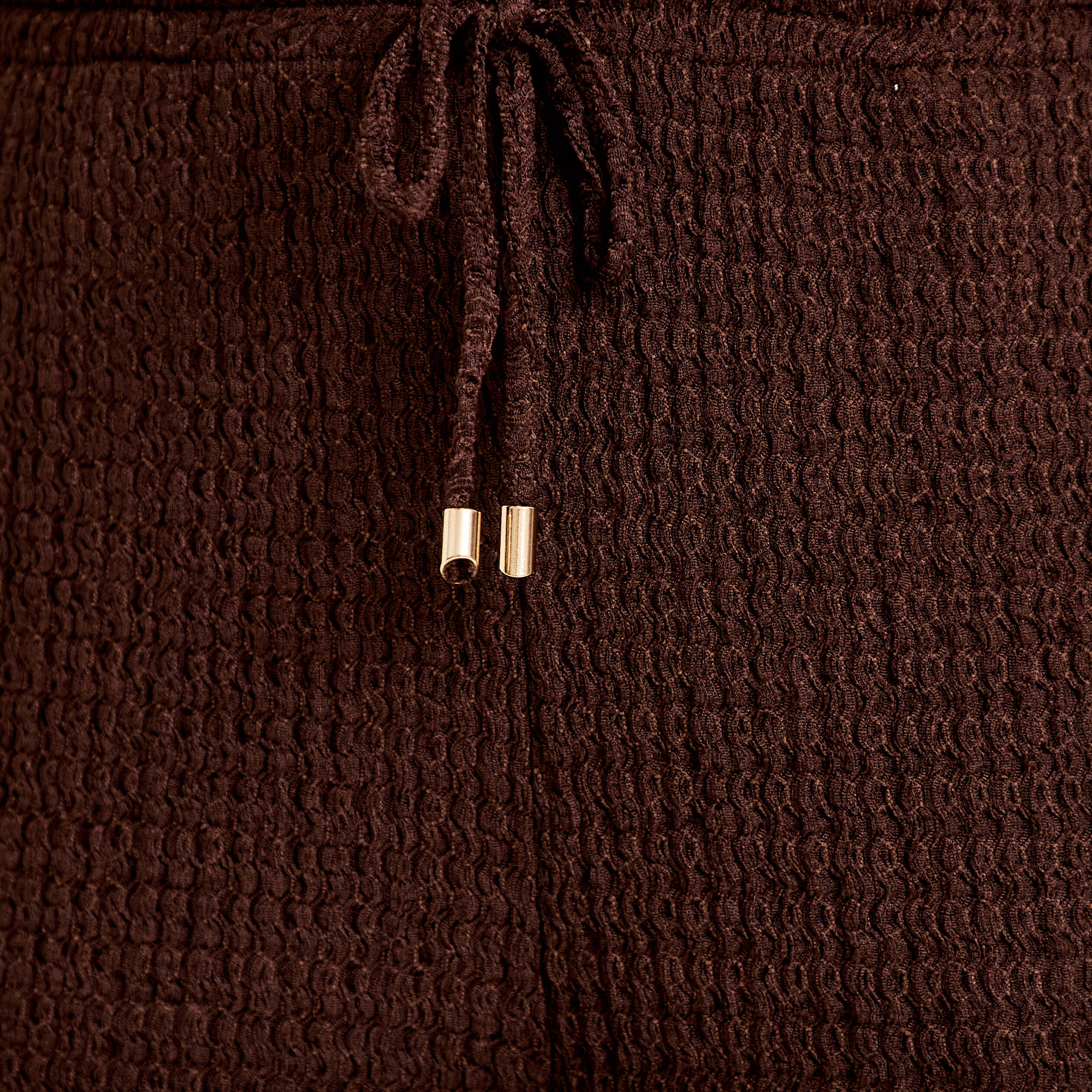 Pantalon large taille standard marron fonc&eacute; femme