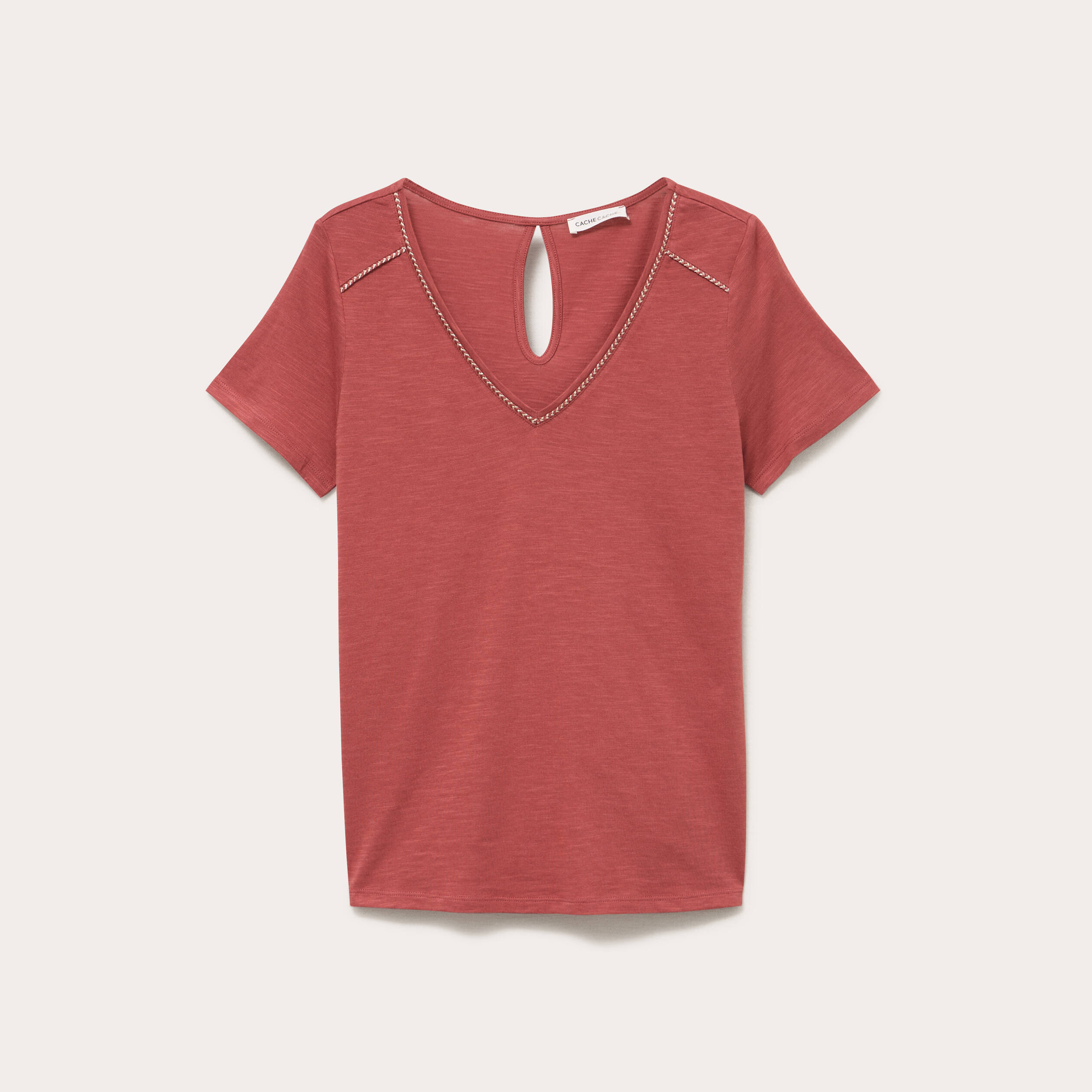 T-shirt manches courtes vieux rose femme