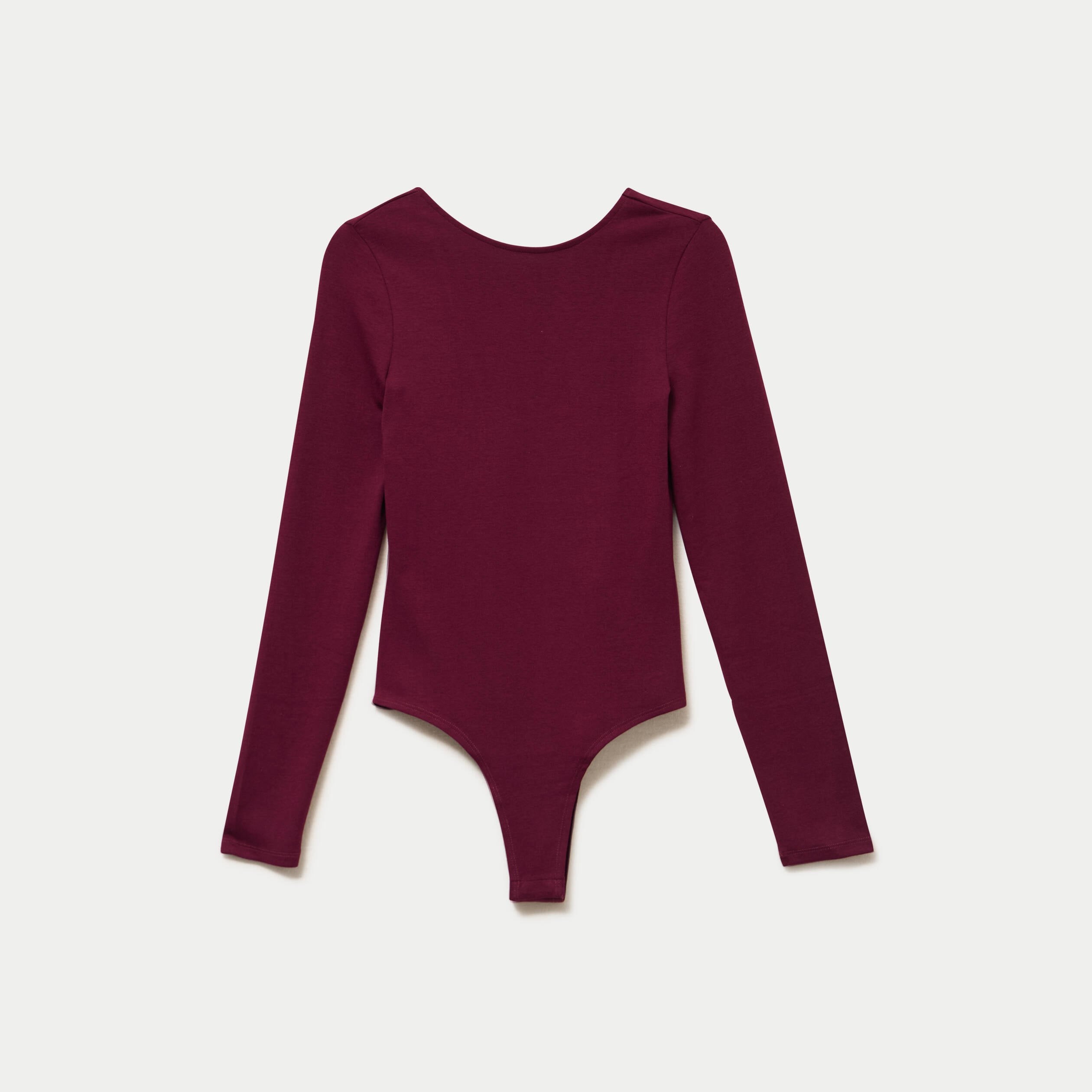 Body cintr&eacute; manches longues bateau bordeaux femme