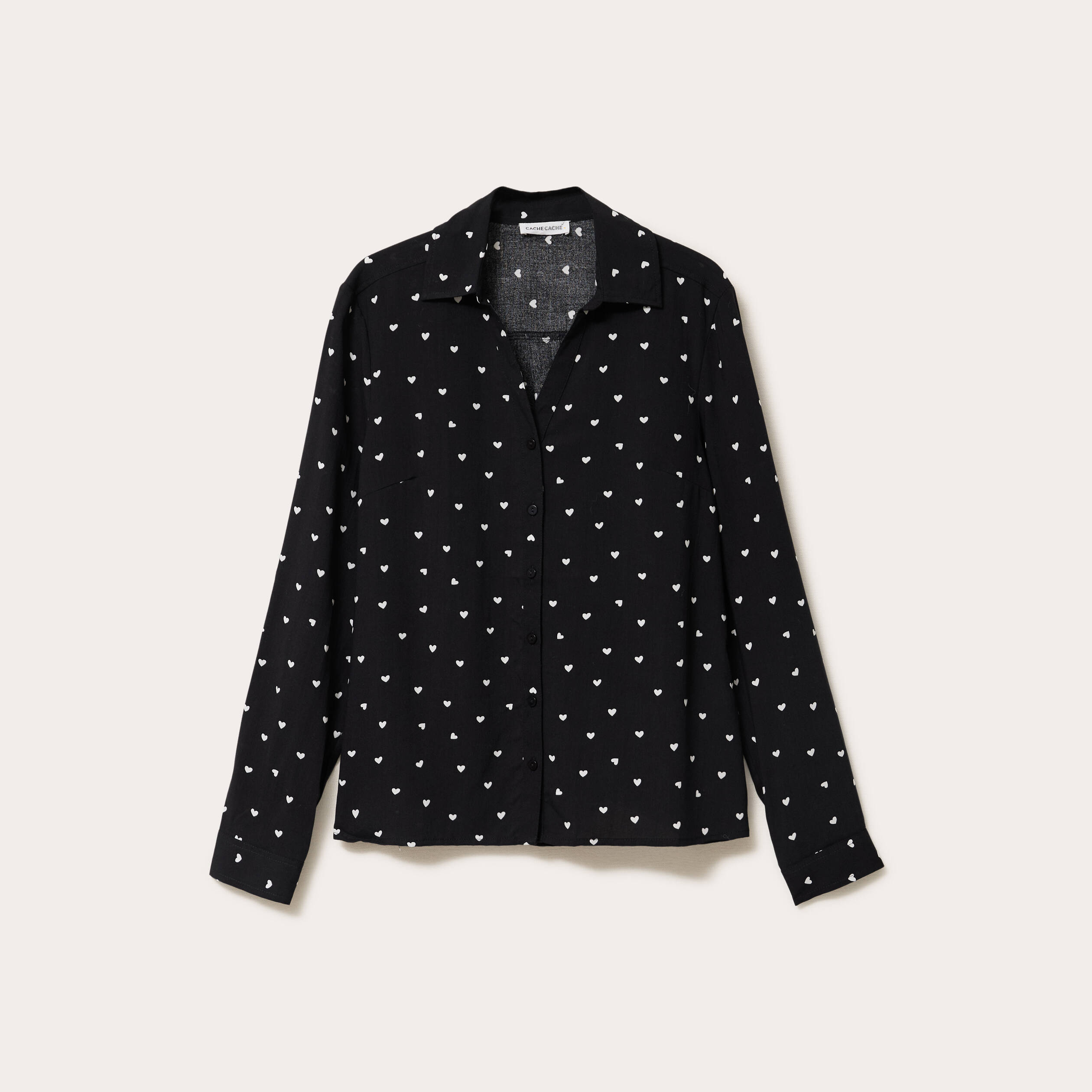 Chemise manches longues noir femme