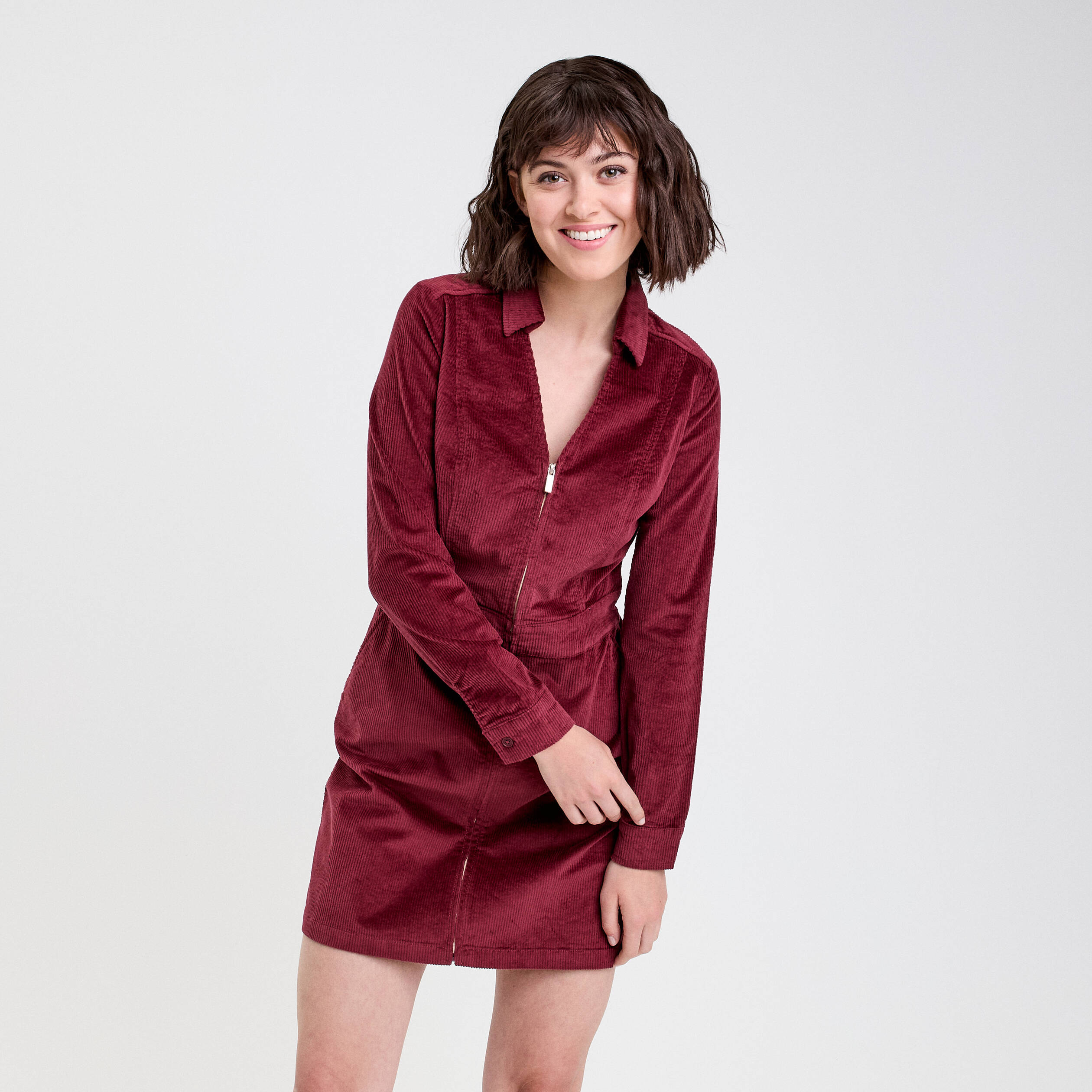 Robe Missguided Rose En Tricot Zippée - Taille 10 - Style Bodycon - Occasion Très Bon État