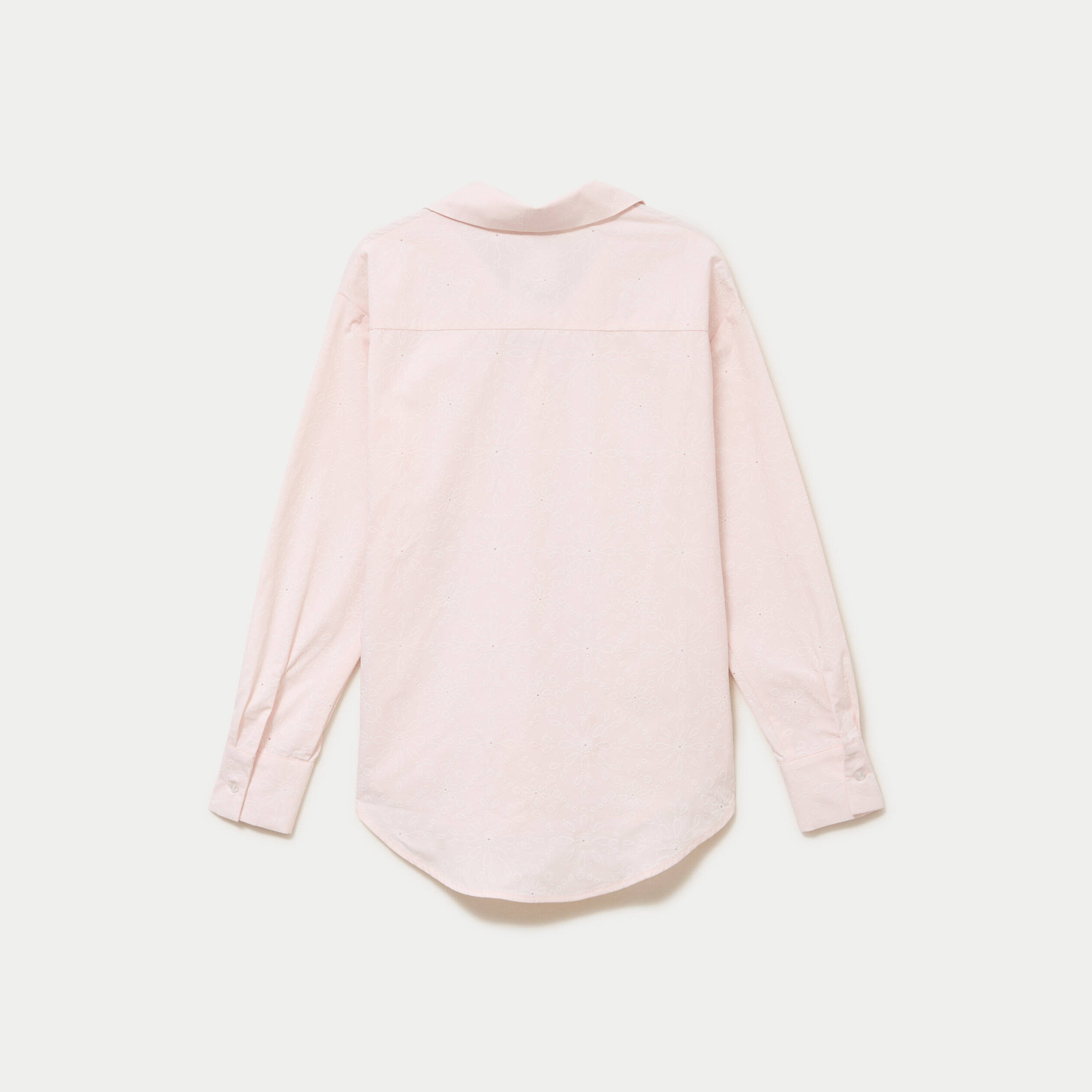 Chemise col classique manches longues rose clair femme