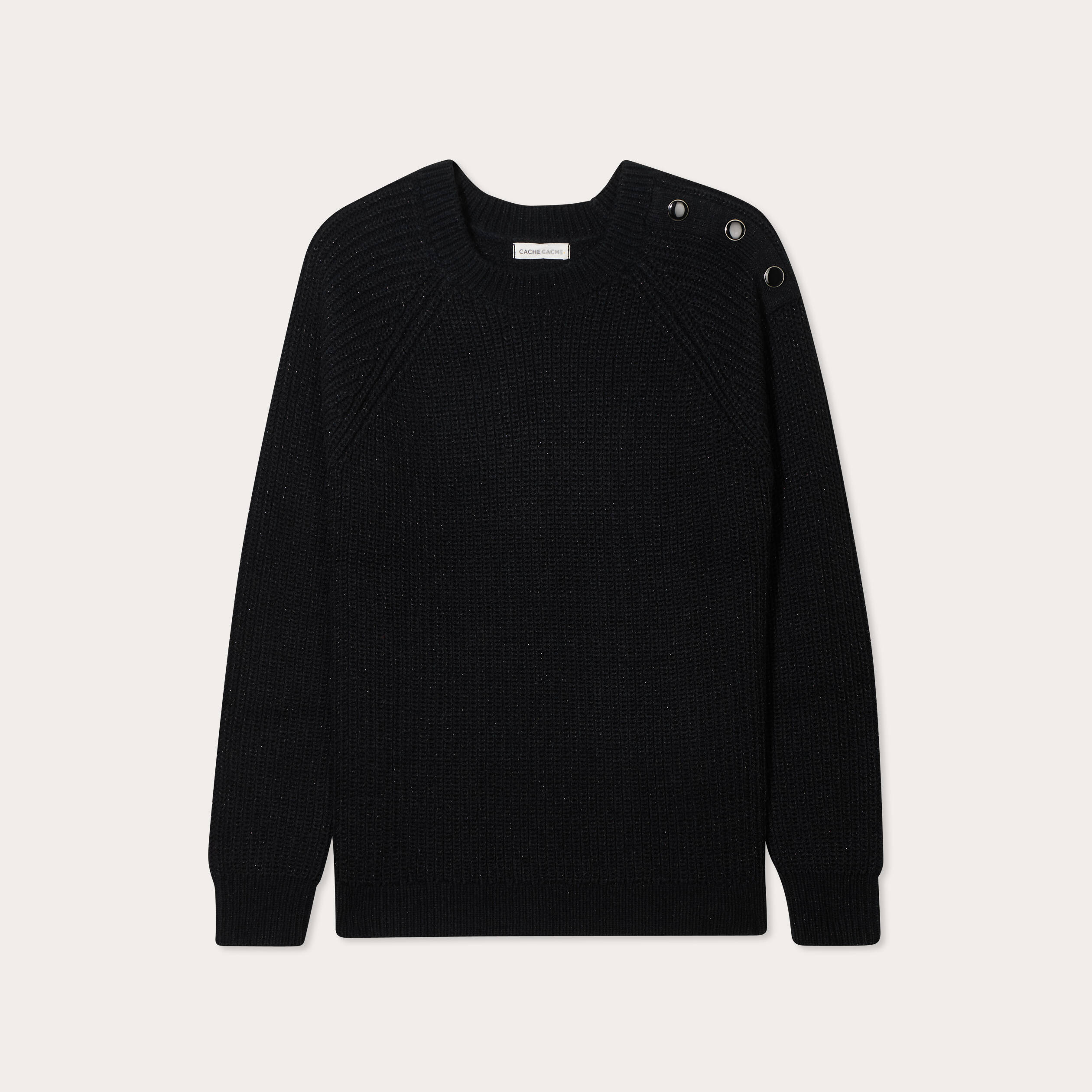 Pull manches longues noir femme