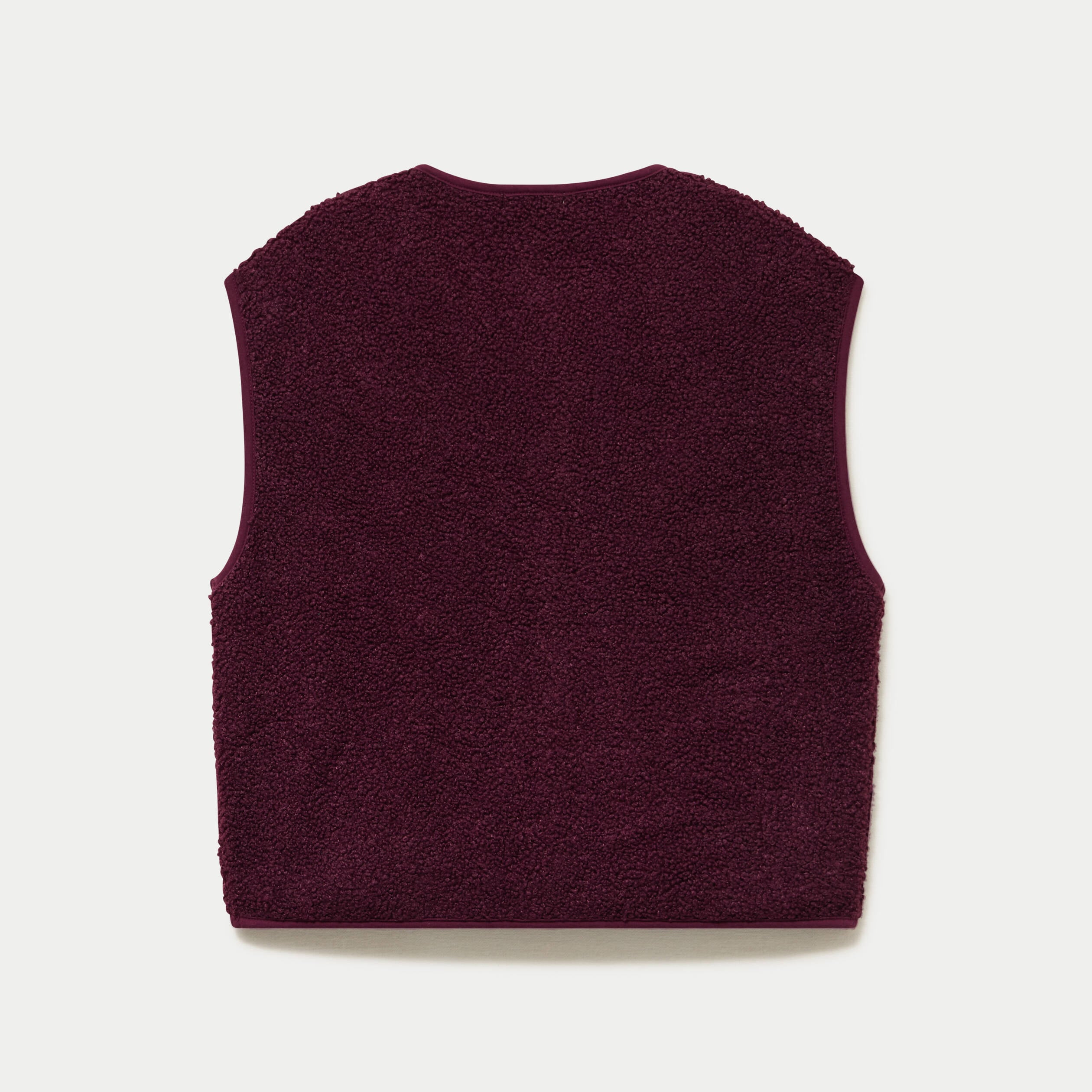 Gilet sans manches fausse fourrure prune femme