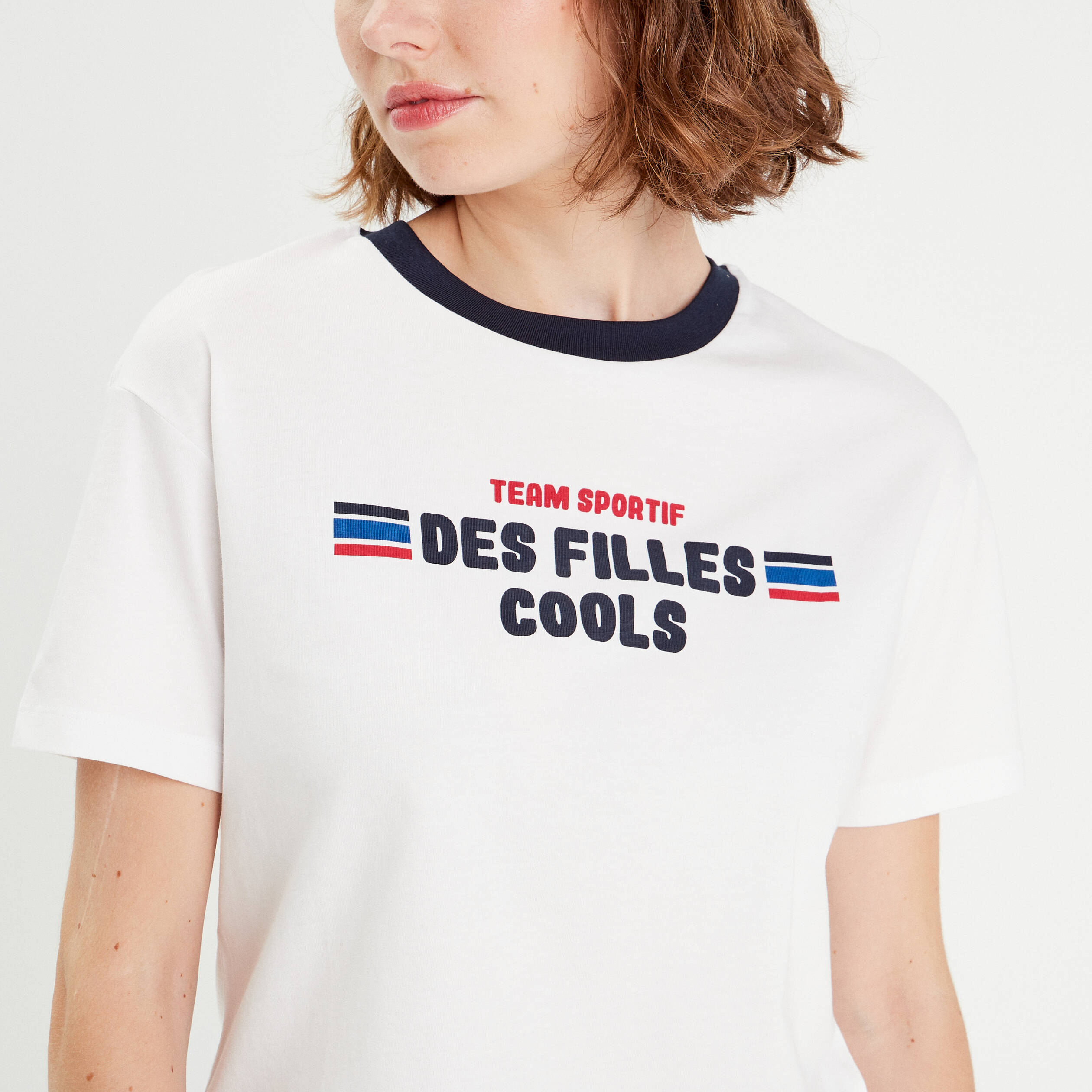 T-shirt manches courtes blanc femme