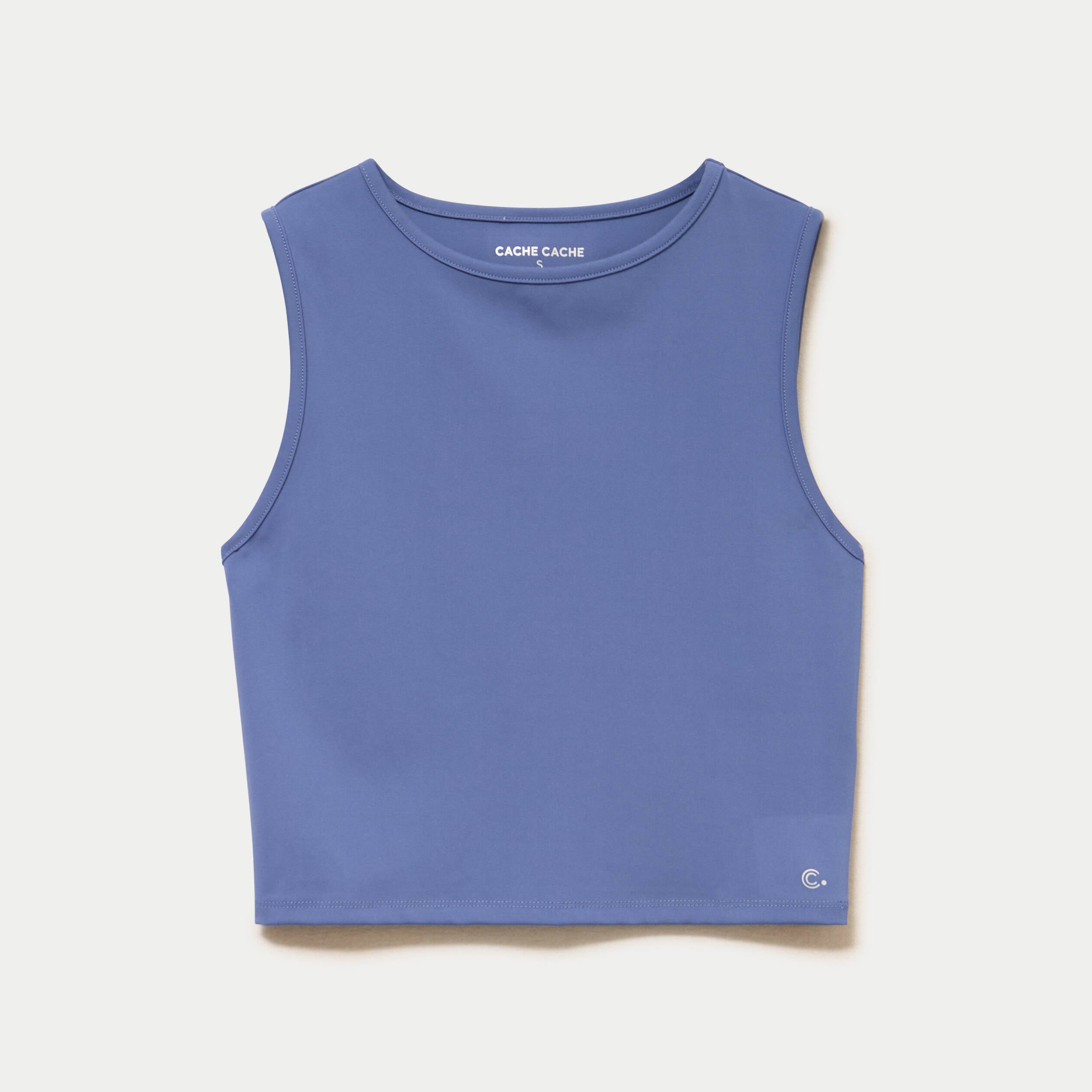 D&eacute;bardeur col rond bleu fonc&eacute; femme