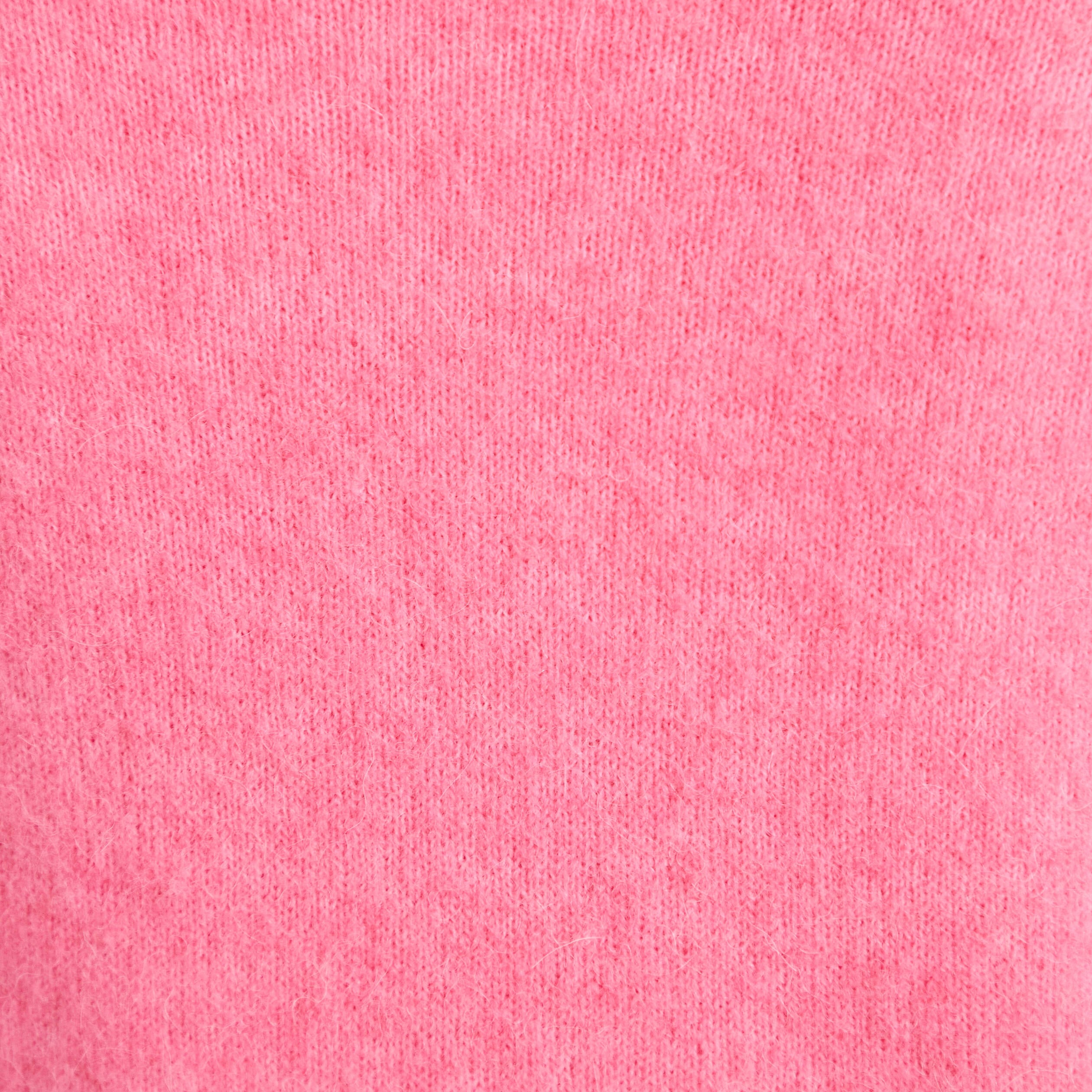 Pull avec col en V rose vif femme