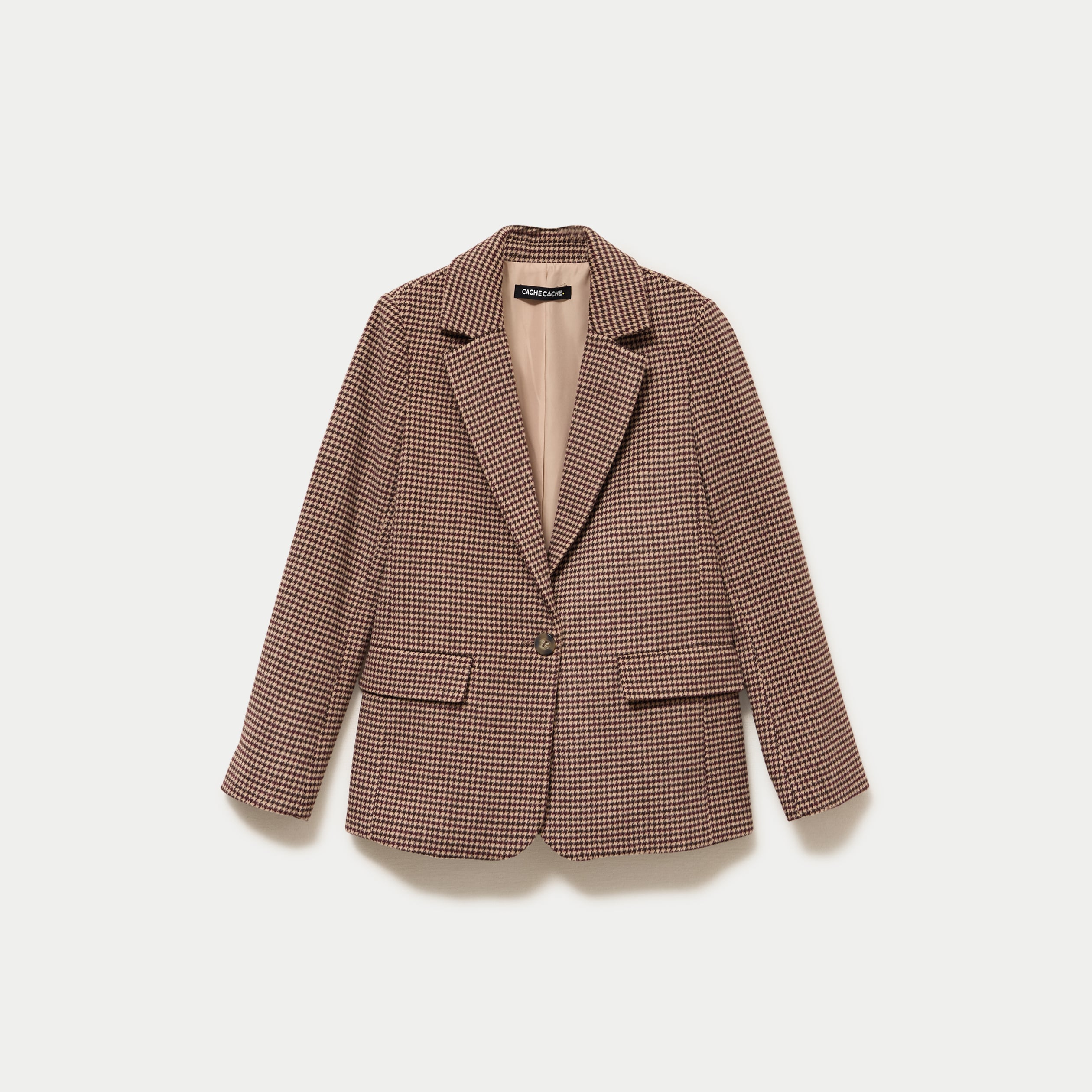 Blazer col tailleur manches longues noir femme