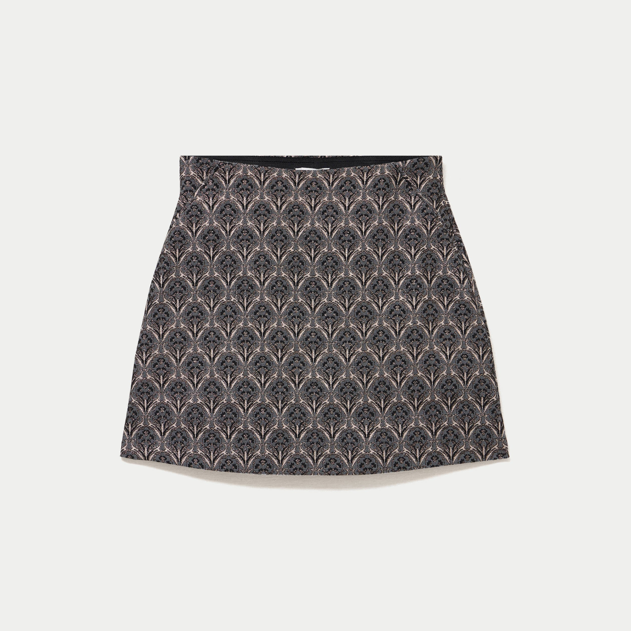 Jupe-short trap&egrave;ze courte stretch gris femme