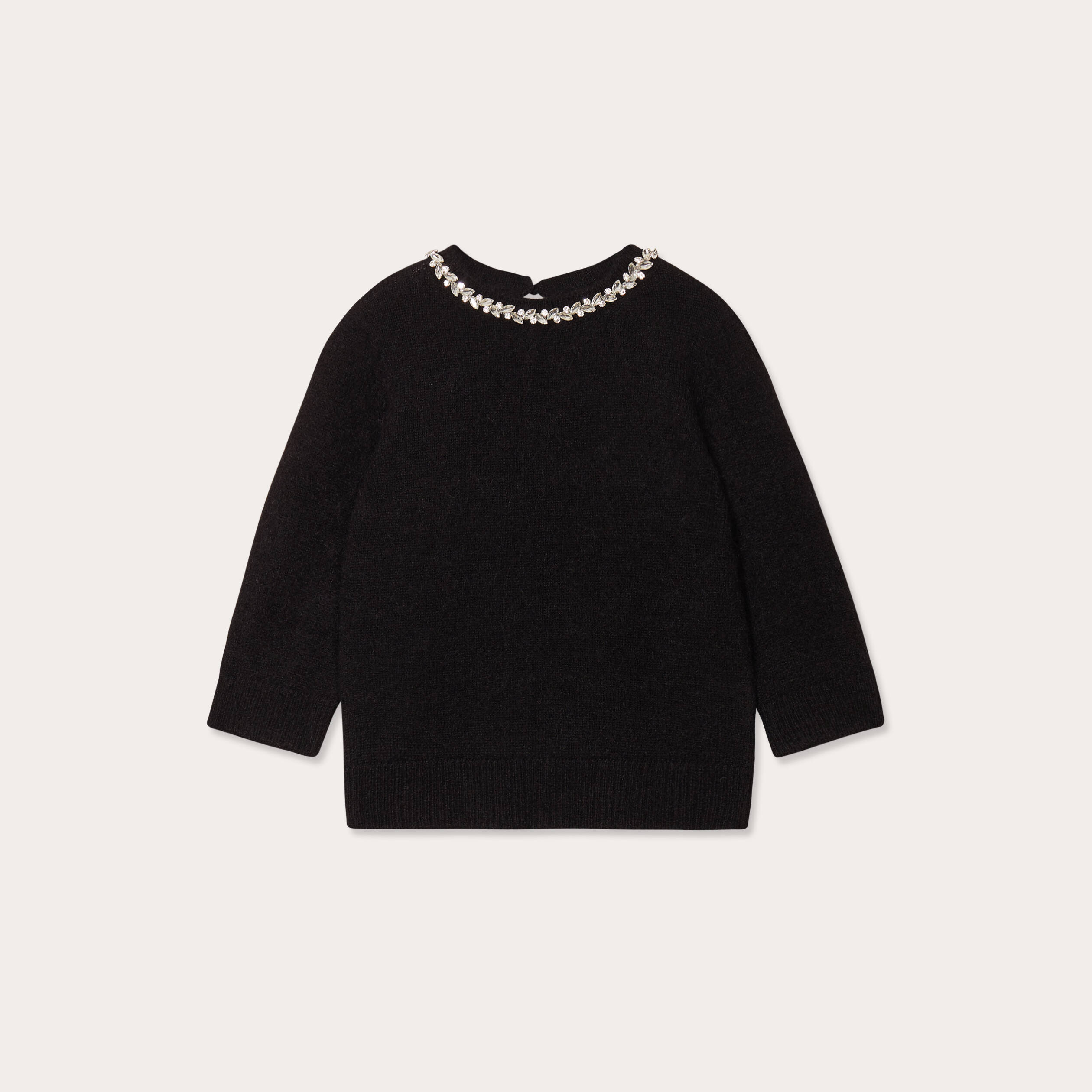 Pull manches courtes noir femme