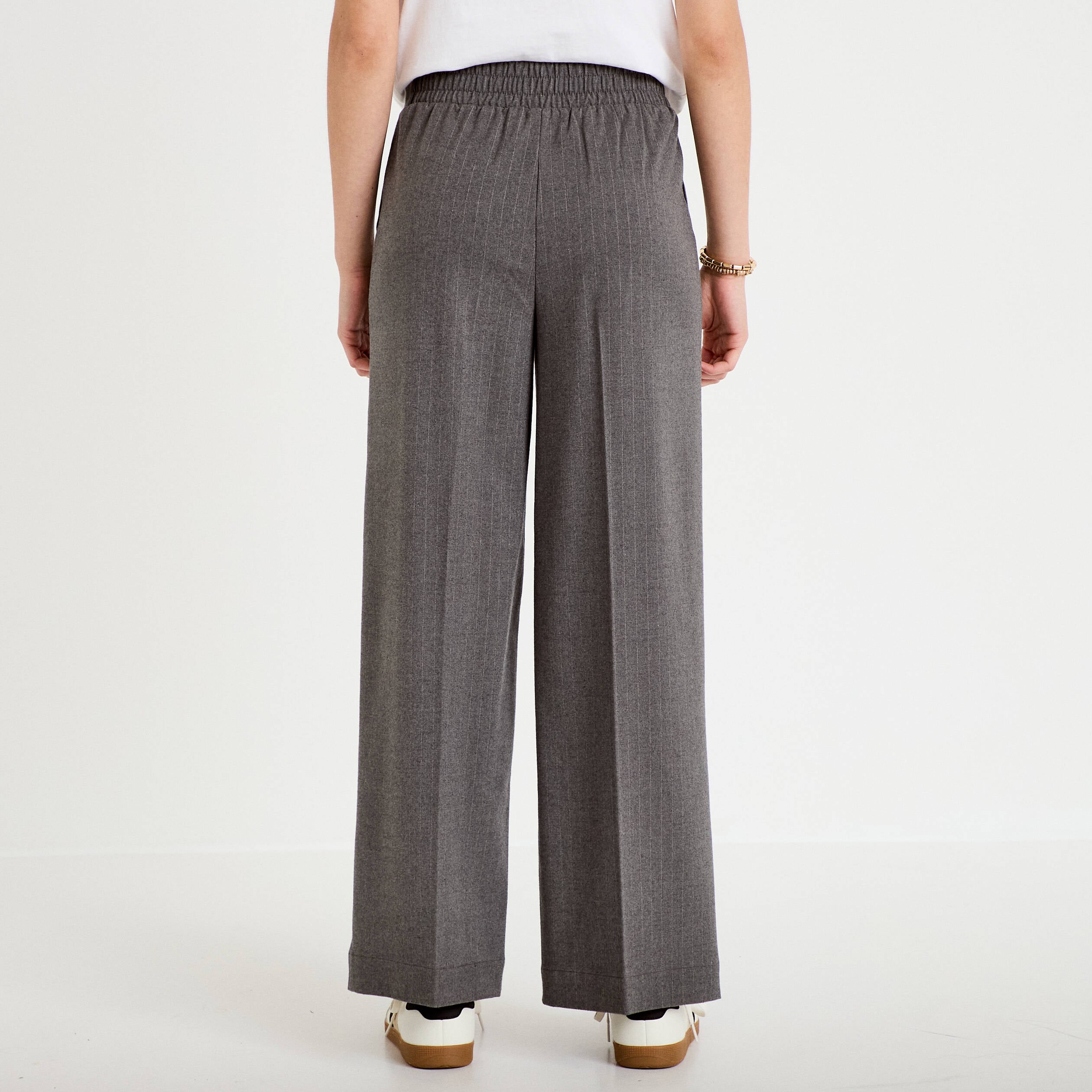 Pantalon bootcut taille standard gris femme