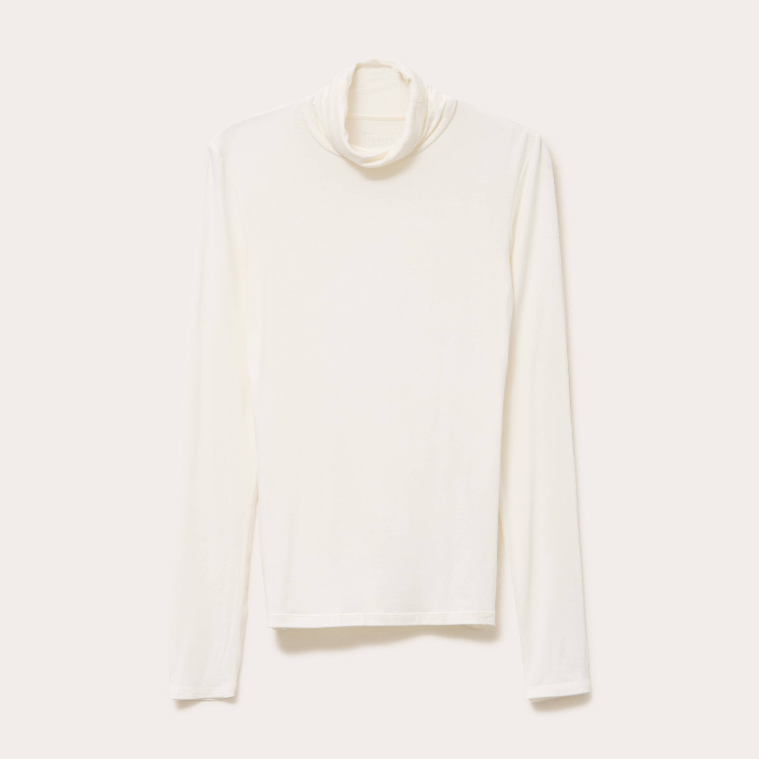 T-shirt uni &agrave; manches longues ecru femme