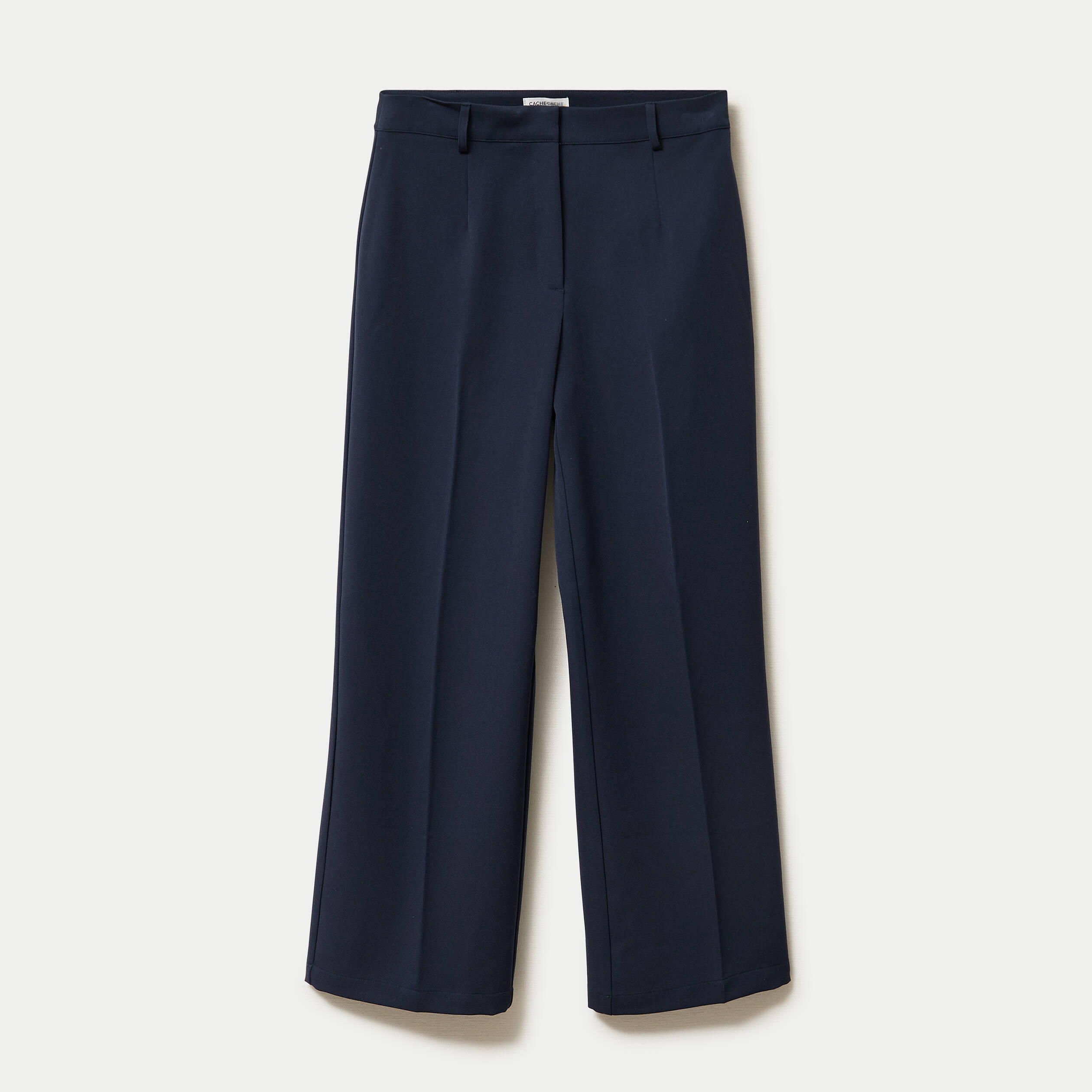 Pantalon large ventre plat bleu marine femme