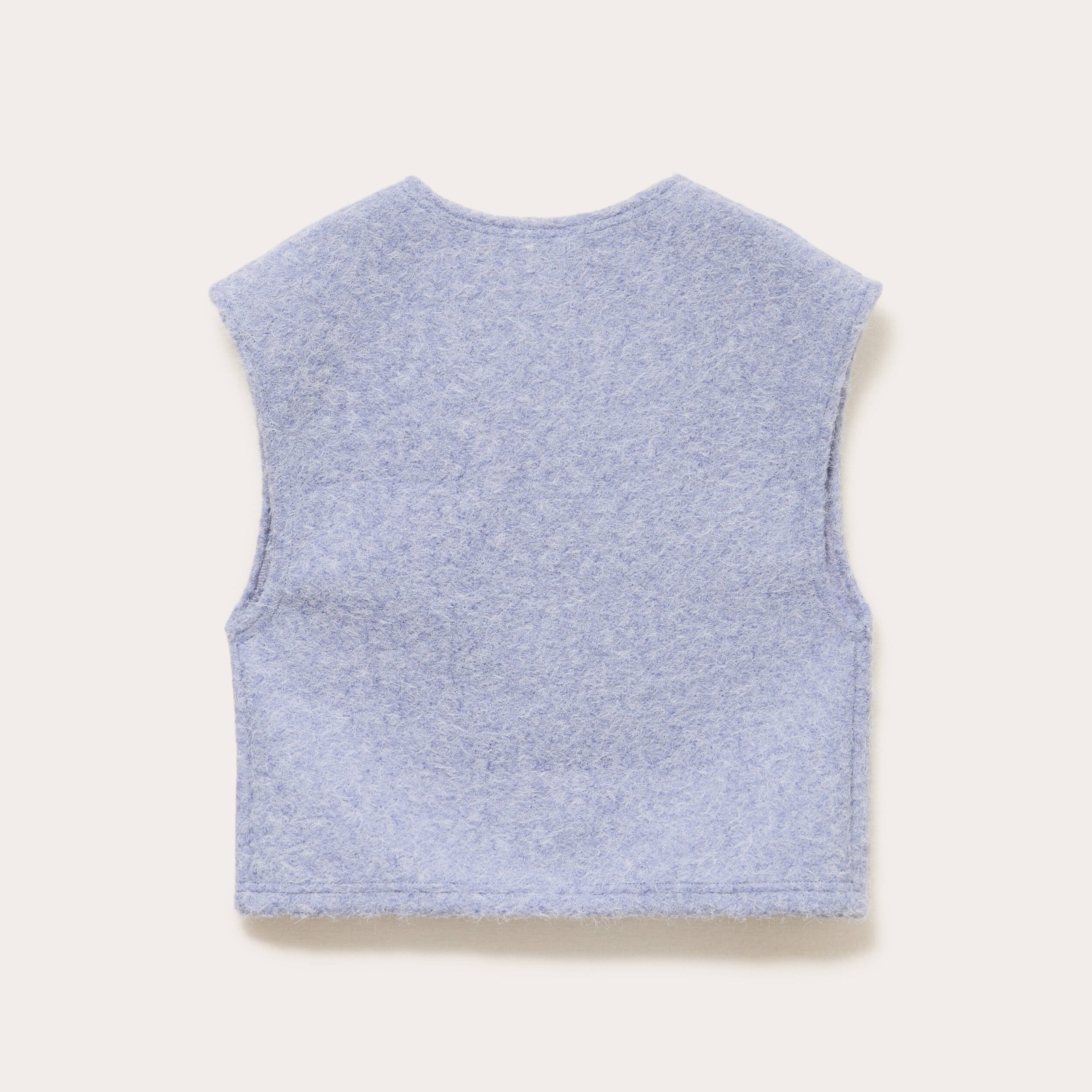 Gilet sans manches effet polaire bleu gris femme