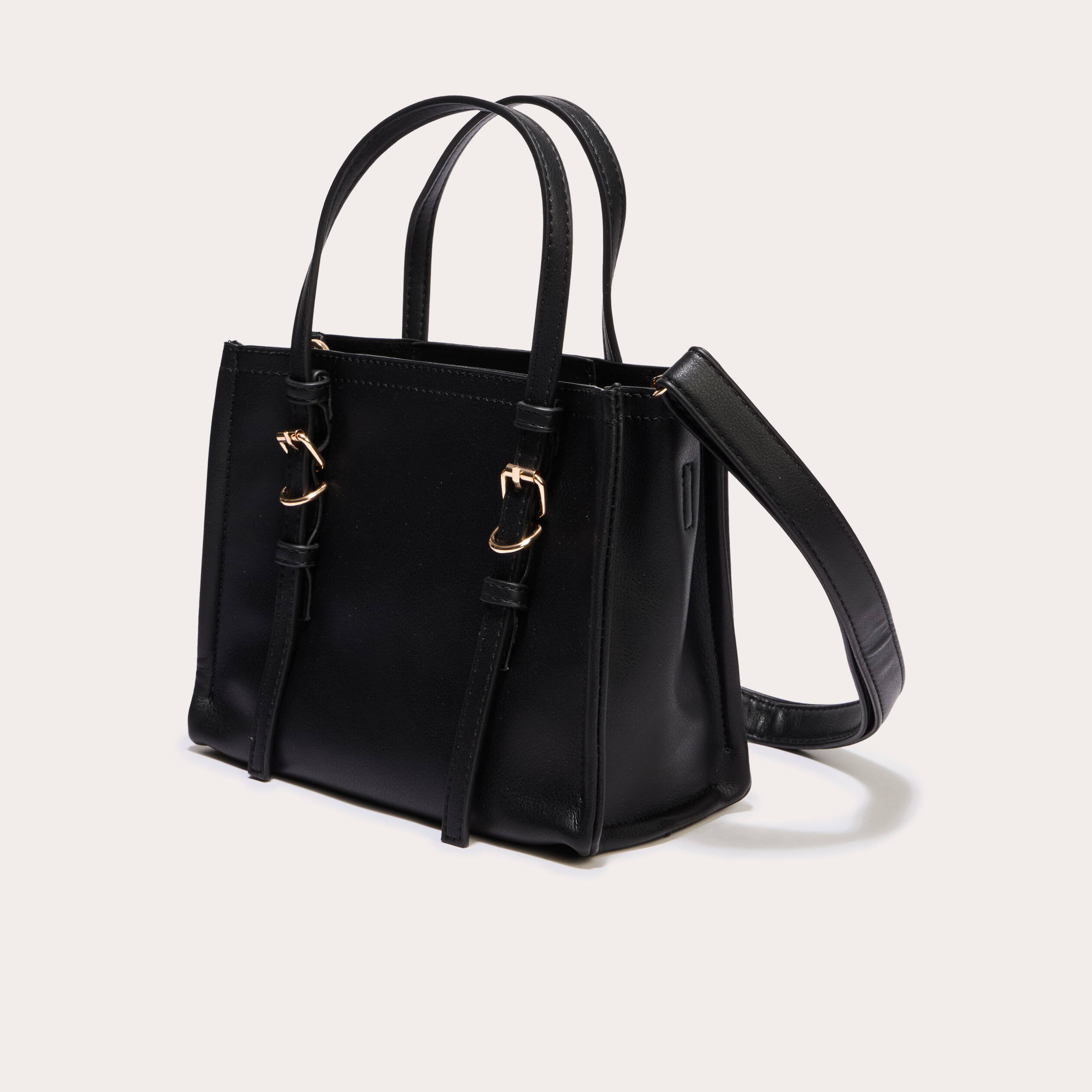 Sac &agrave; main avec bandouli&egrave;re noir femme
