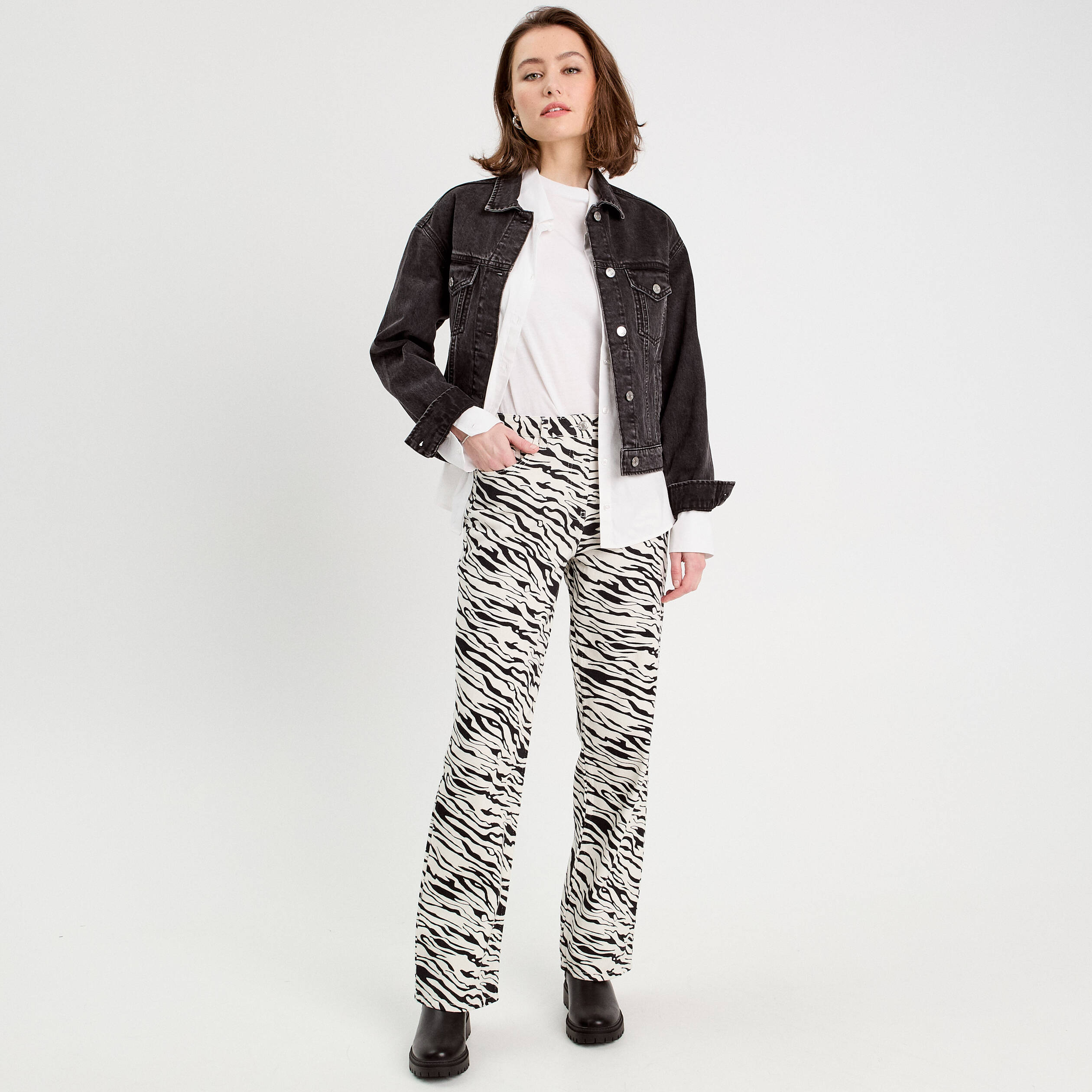 Pantalon large blanc femme