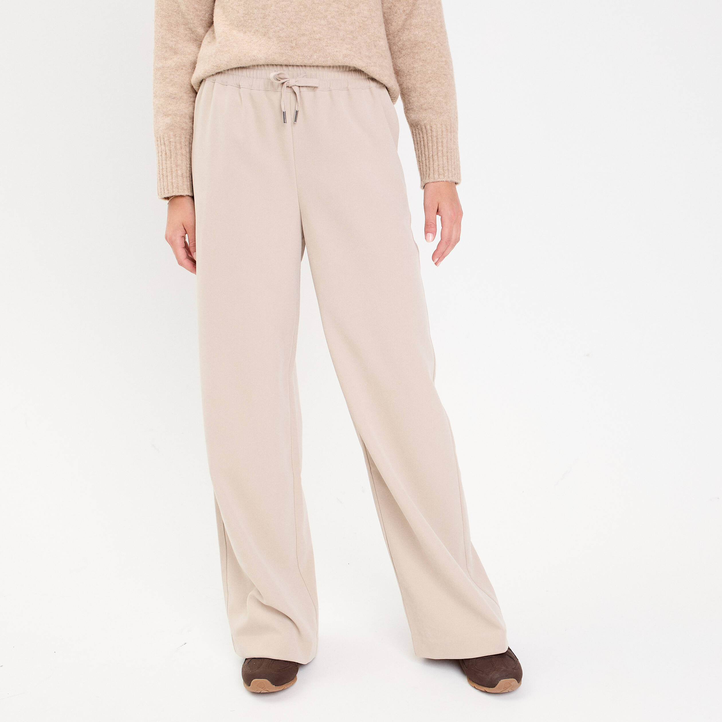 Pantalon large fluide sable femme