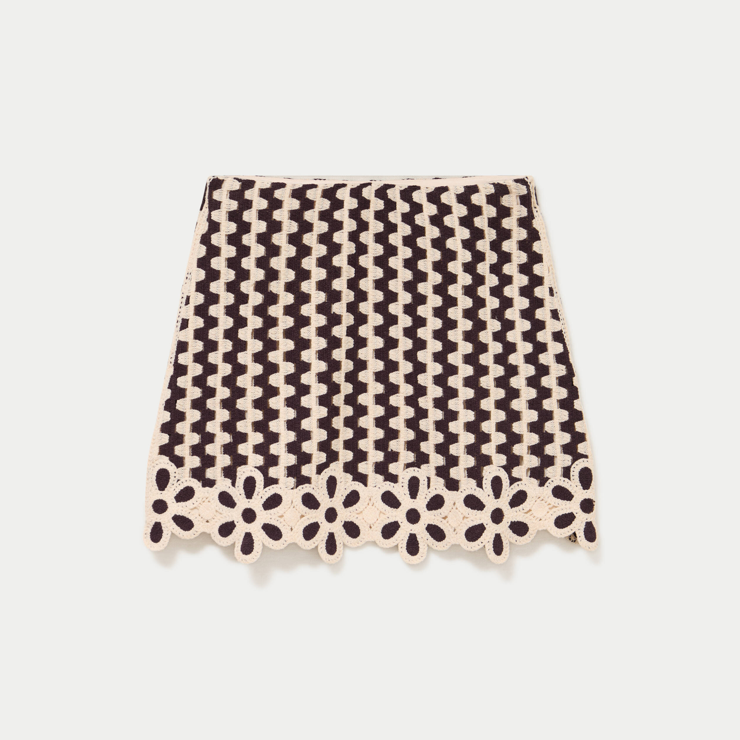 Jupe droite courte marron fonc&eacute; femme