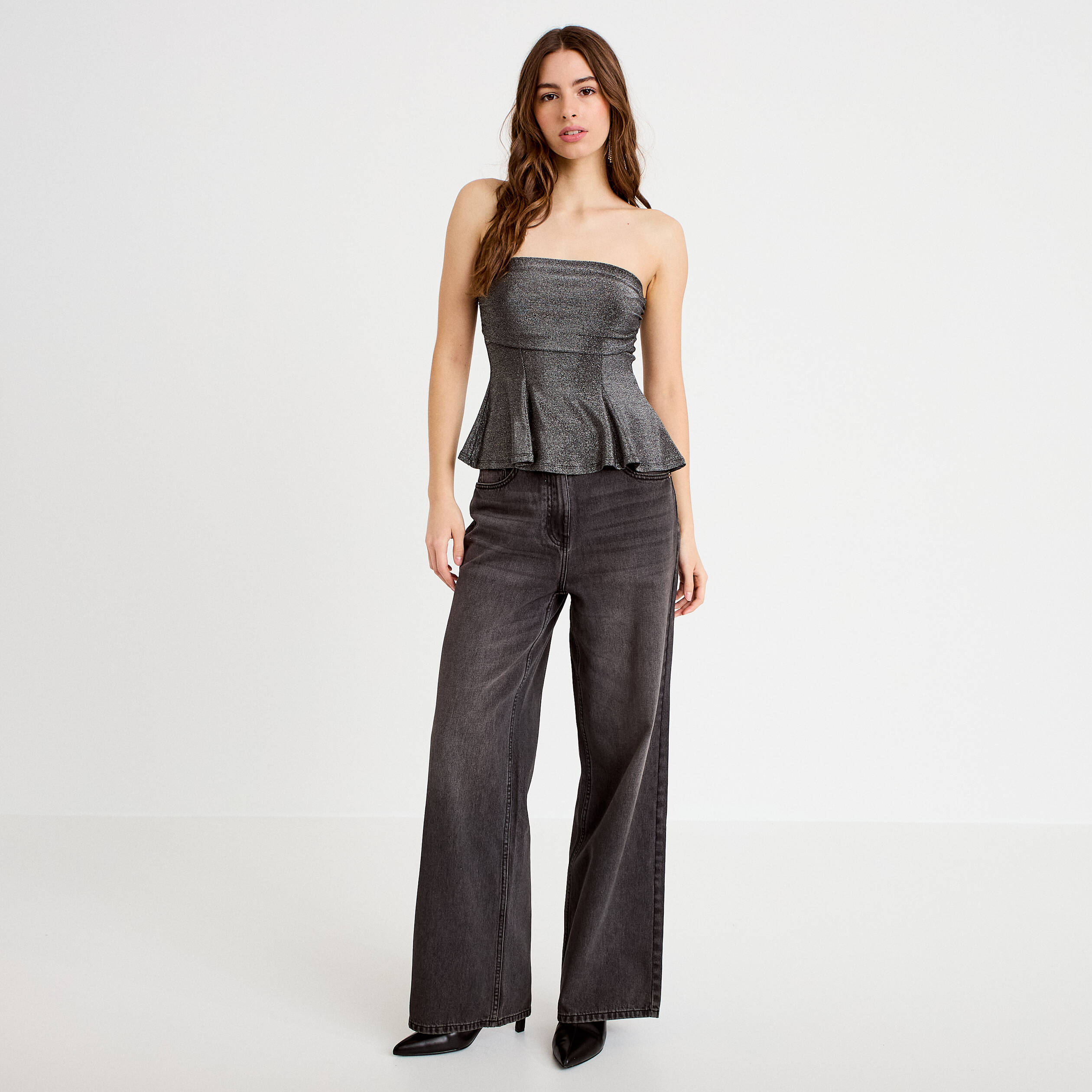 Bustier sans manches couleur argent femme