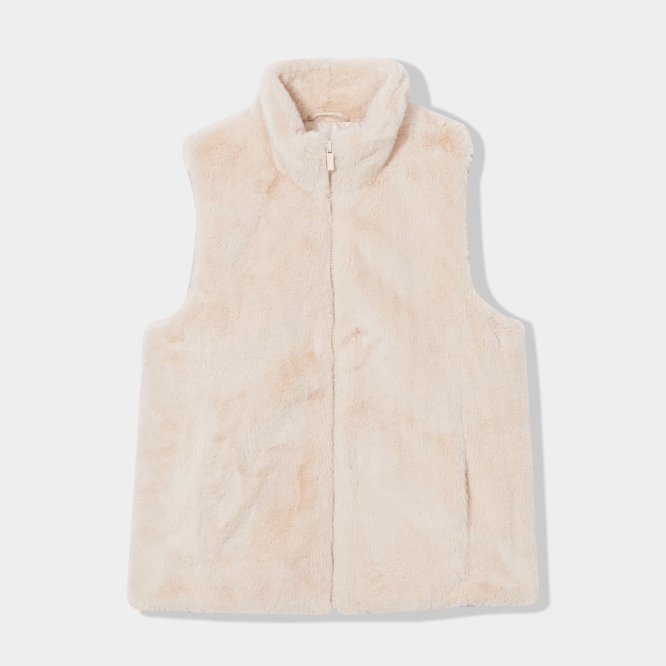 Veste courte ajust&eacute;e sans manches ivoire femme