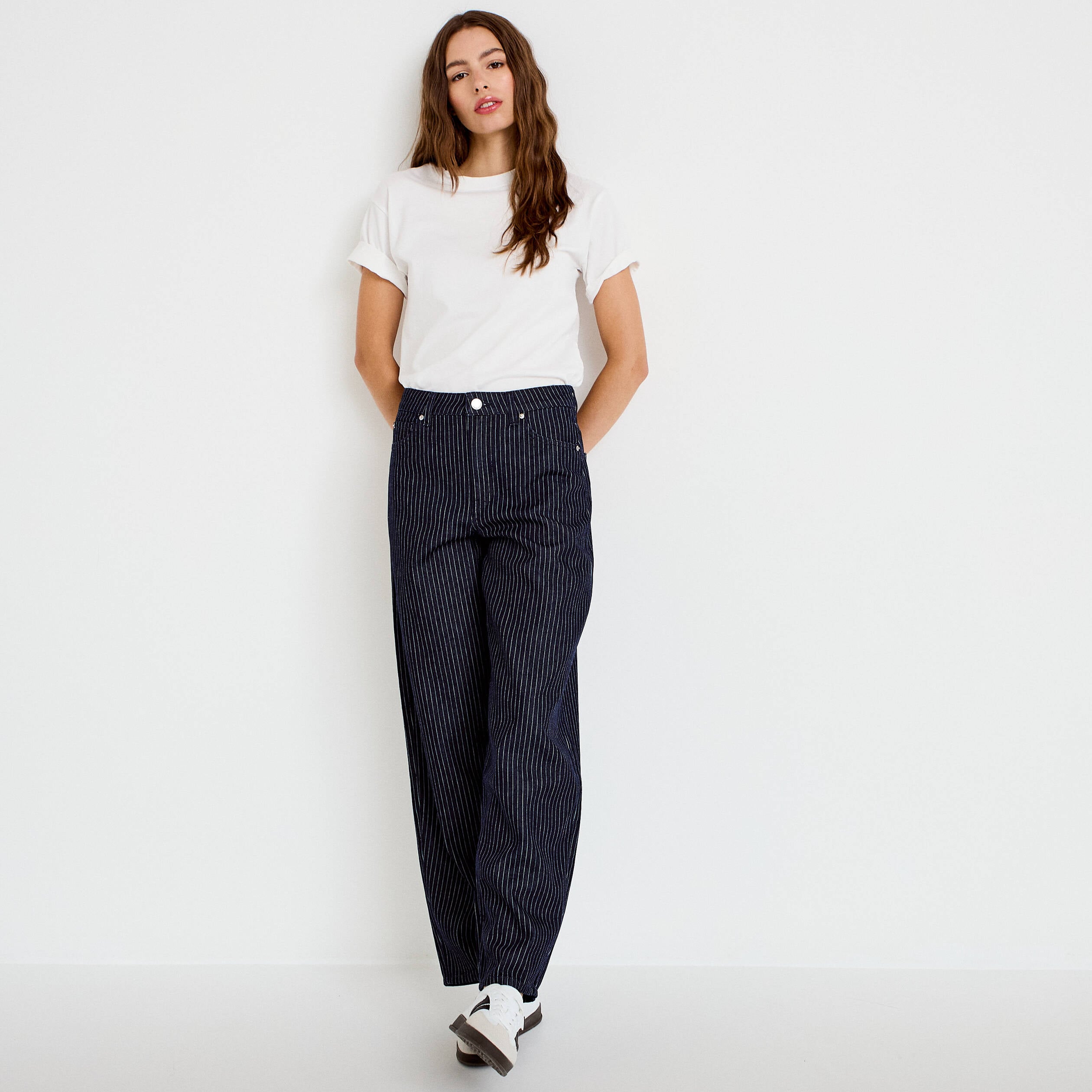 Jean mom denim brut femme