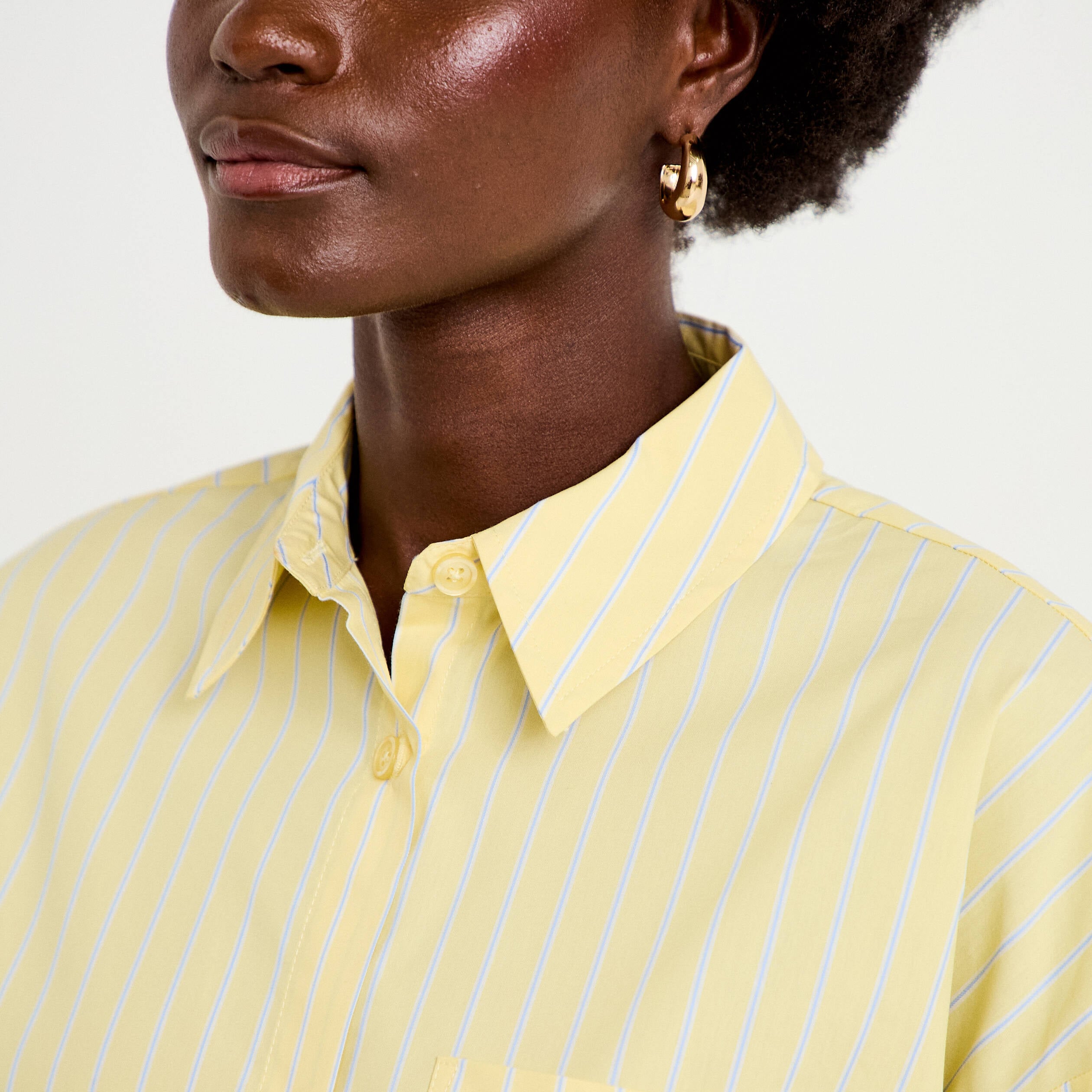 Chemise oversize manches longues jaune femme