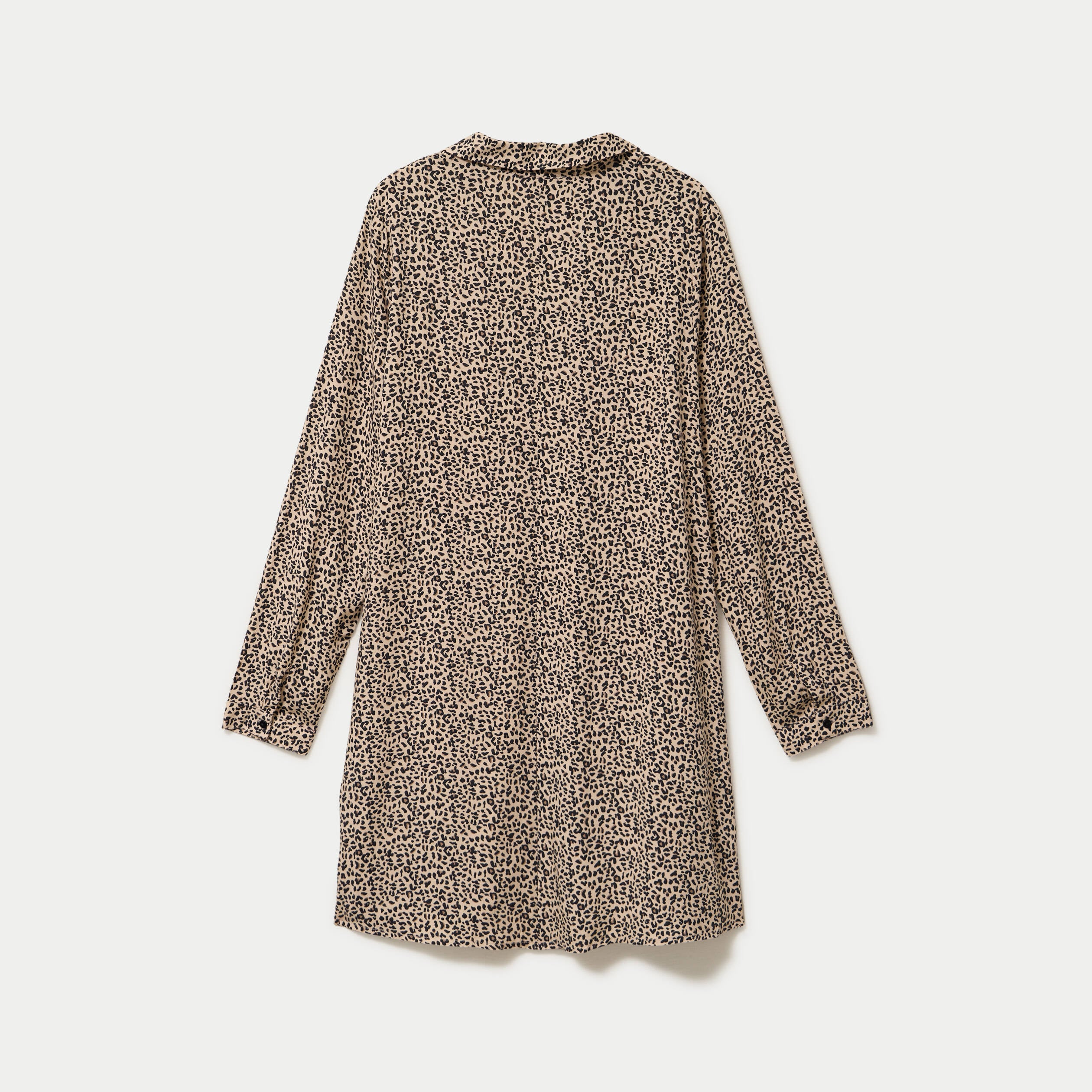 Robe courte &eacute;vas&eacute;e col chemise ecru femme