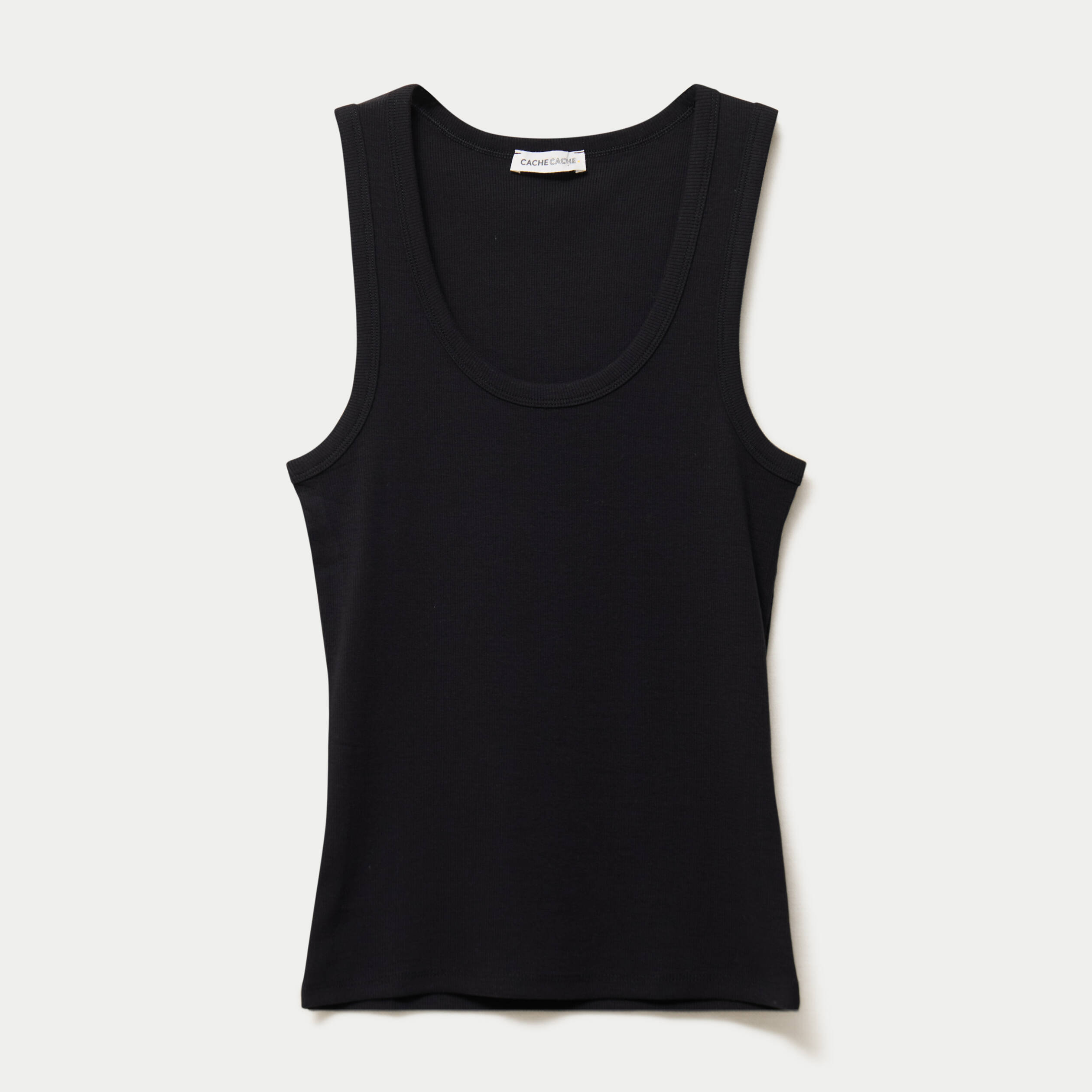 D&eacute;bardeur c&ocirc;tel&eacute; col rond noir femme