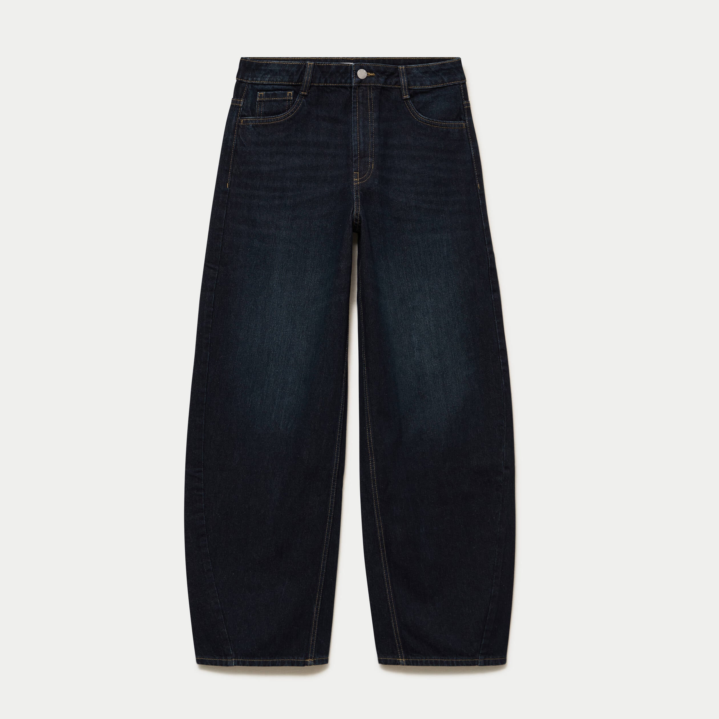 Jean coupe large denim brut femme