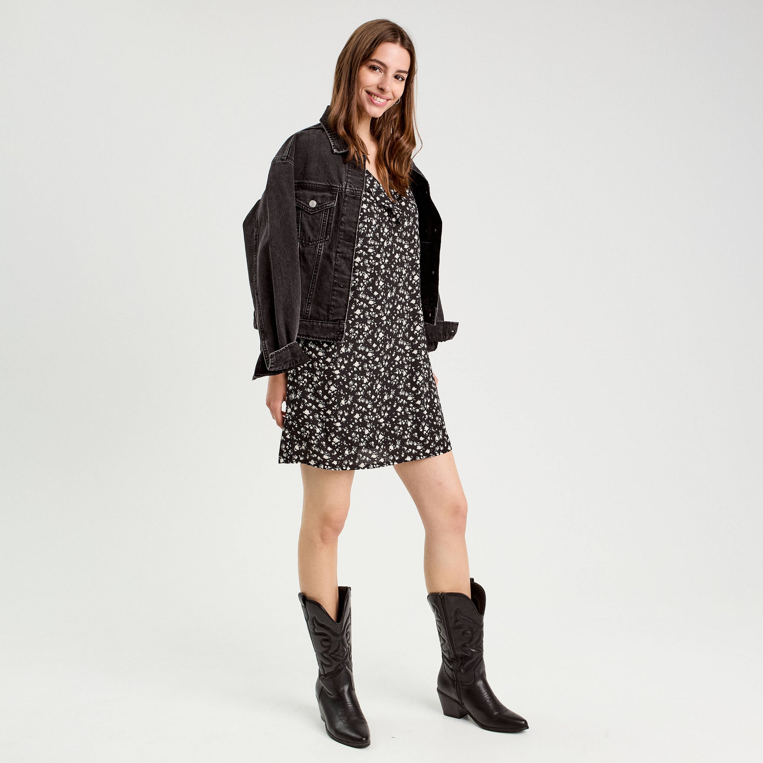 Robe droite manches 3/4 blanc femme