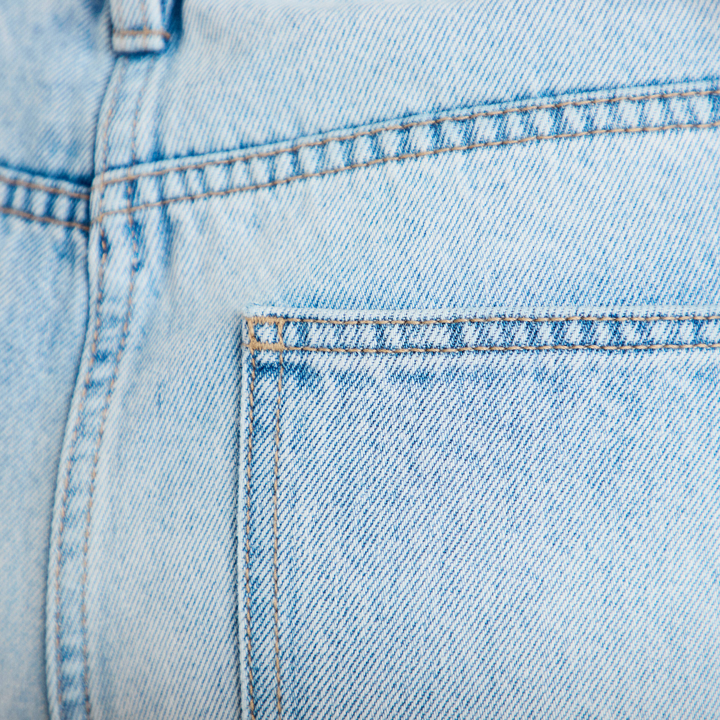 Jeans droit &agrave; revers denim triple stone femme