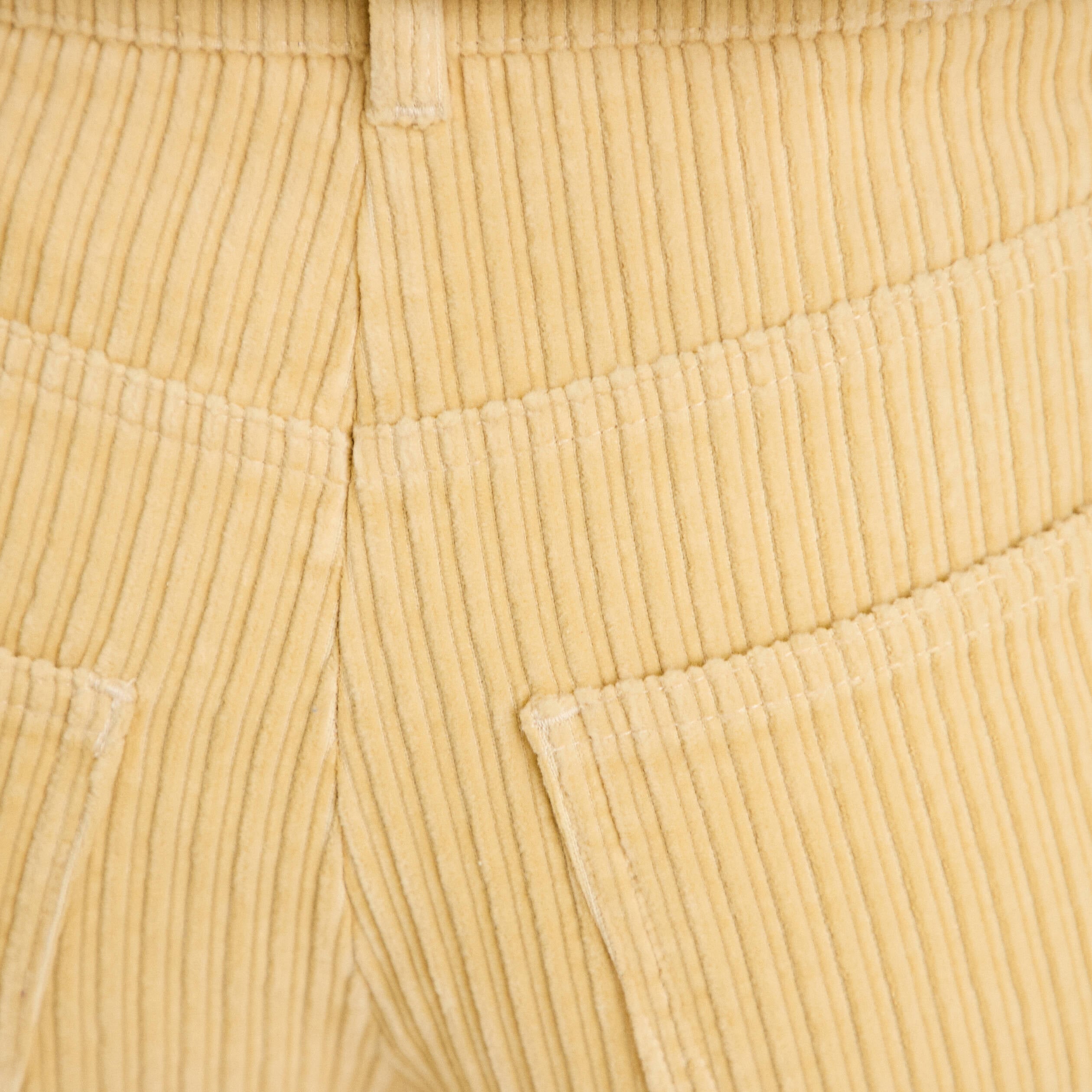 Pantalon large en velours jaune femme